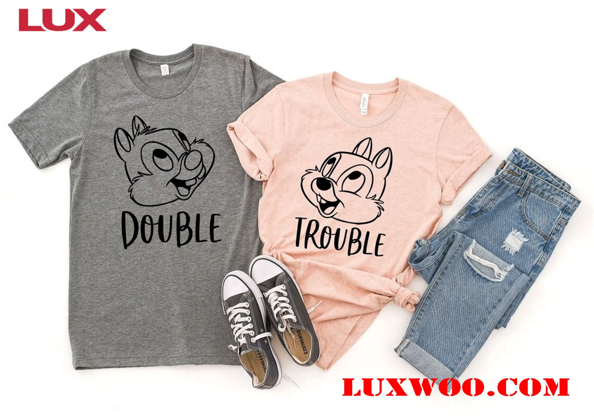 Chip And Dale Kids Disney Shirts Disney Couple Shirt Double And Trouble Disneyworld Shirts Family 