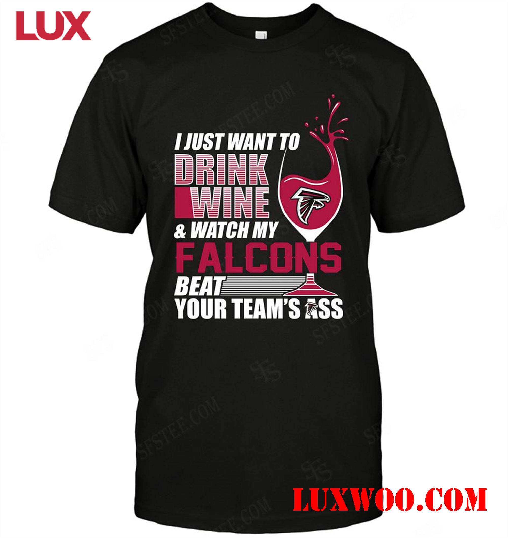 Nfl Atlanta Falcons I Just Want To Drink Wine 
