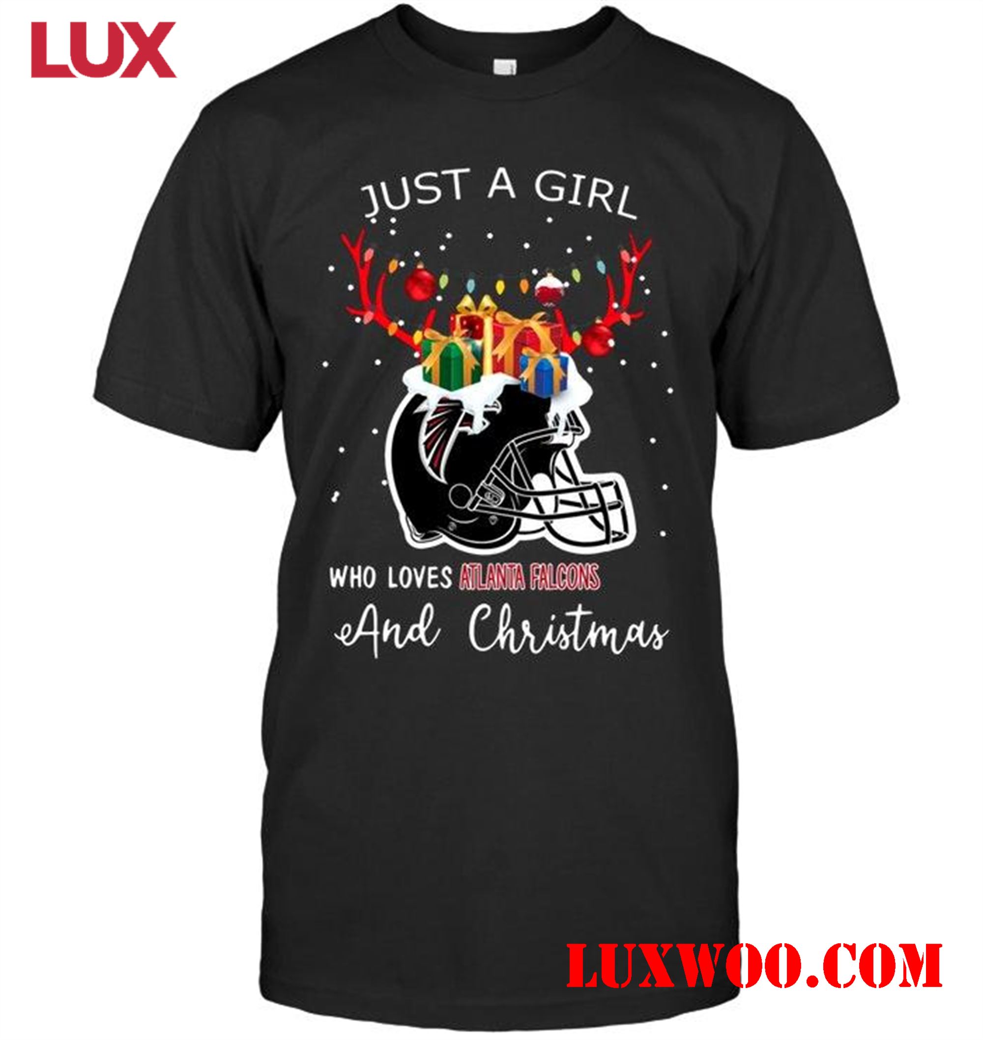 Nfl Atlanta Falcons Just A Girl Who Love Atlanta Falcons And Christmas Fan Shirt 