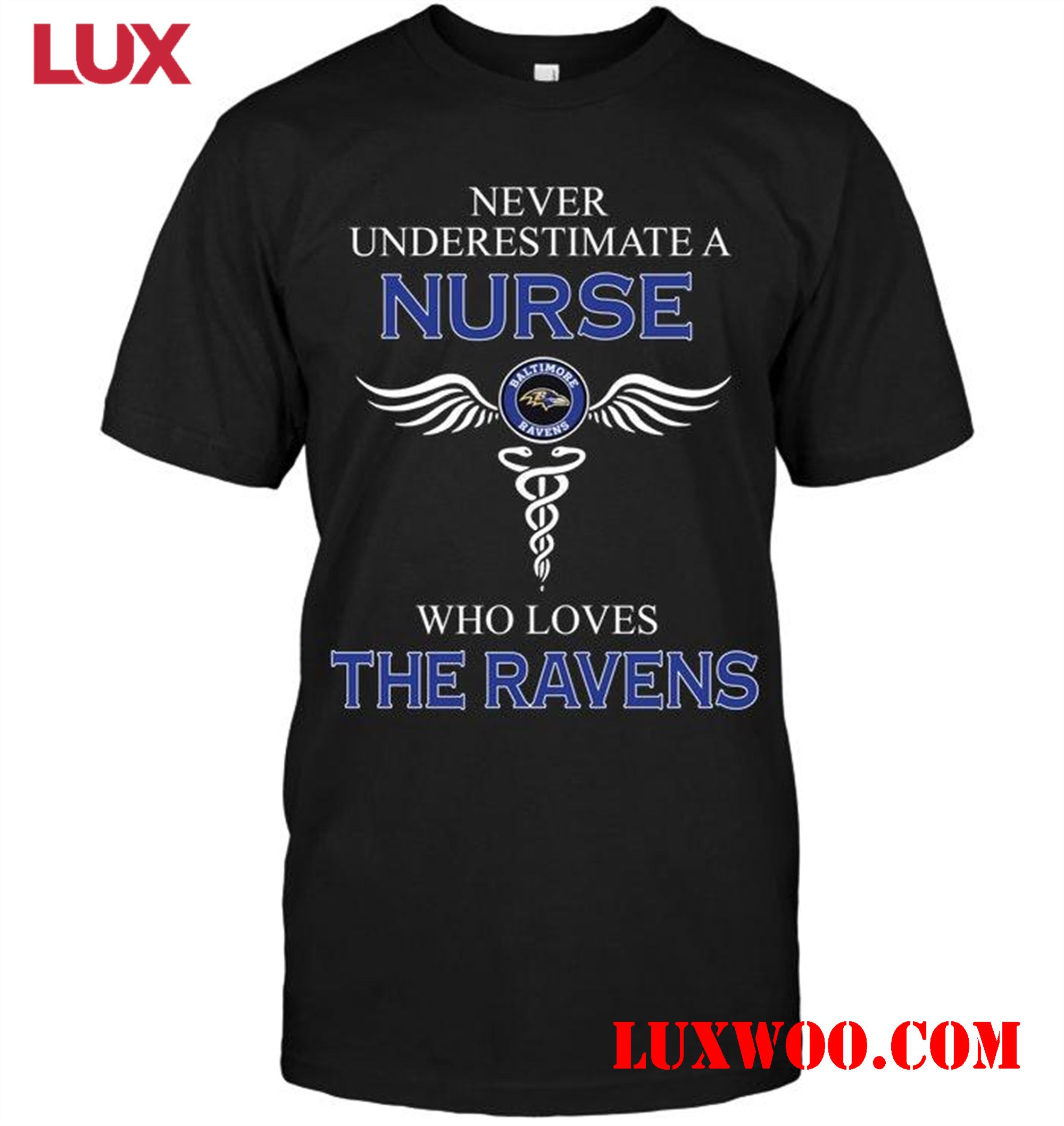 Nfl Baltimore Ravens Never Underestimate A Nurse Who Loves The Ravens Baltimore Ravens Fan Shirt 