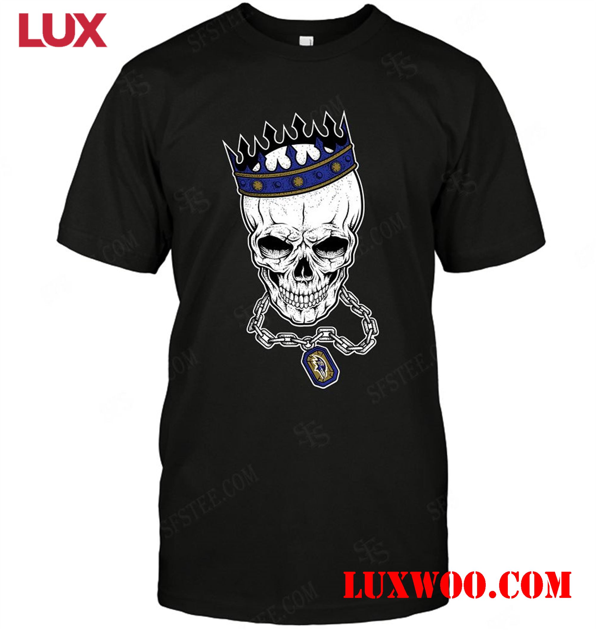 Nfl Baltimore Ravens Skull Rock With Crown 