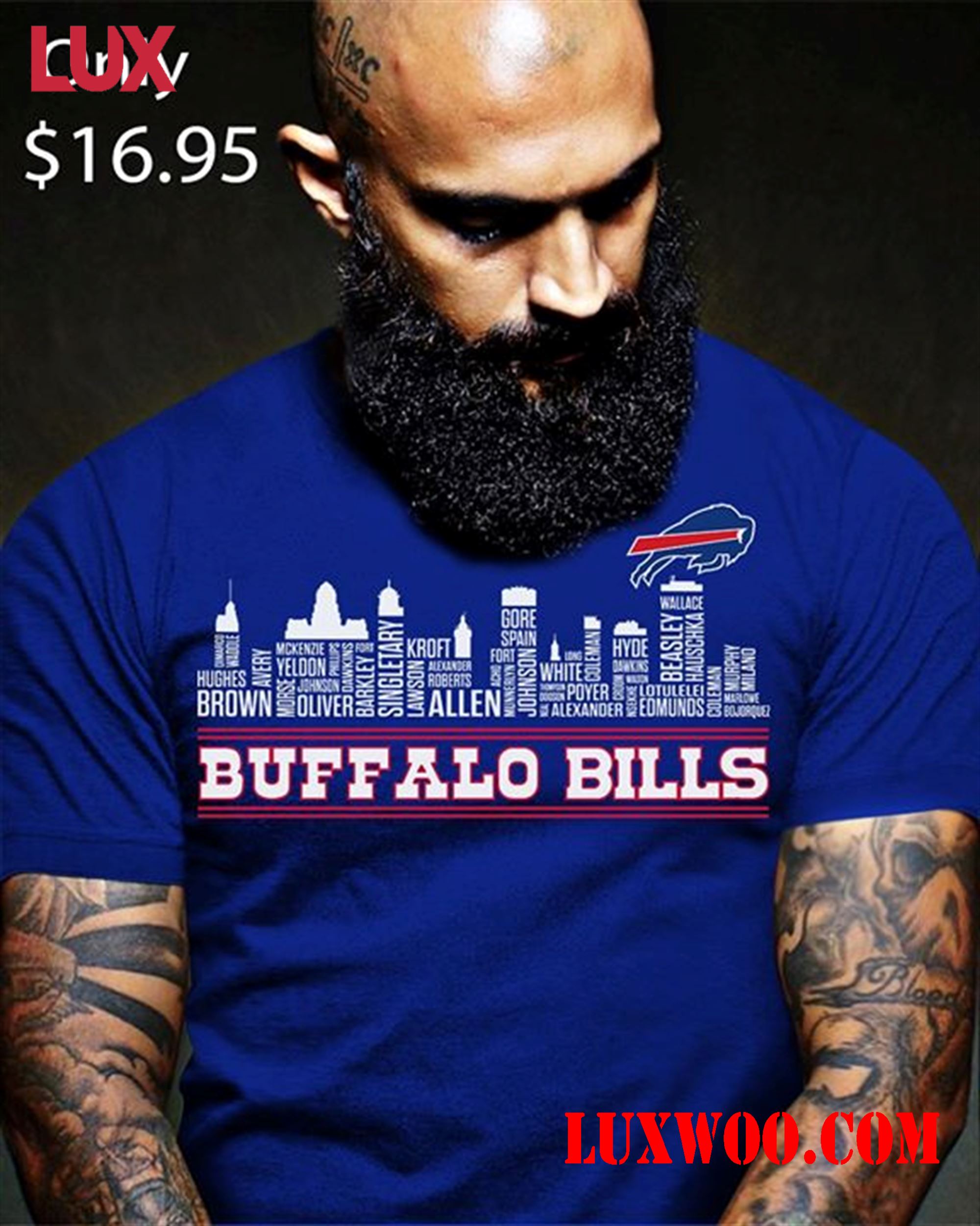 Nfl Buffalo Bills Member Names Typography City 