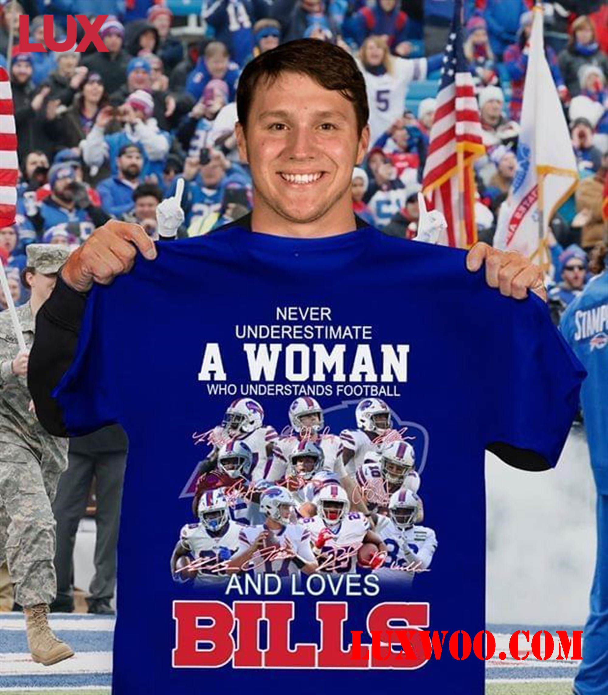 Nfl Buffalo Bills Never Underestimate Woman Understands Football And Loves Bills T Shirt 