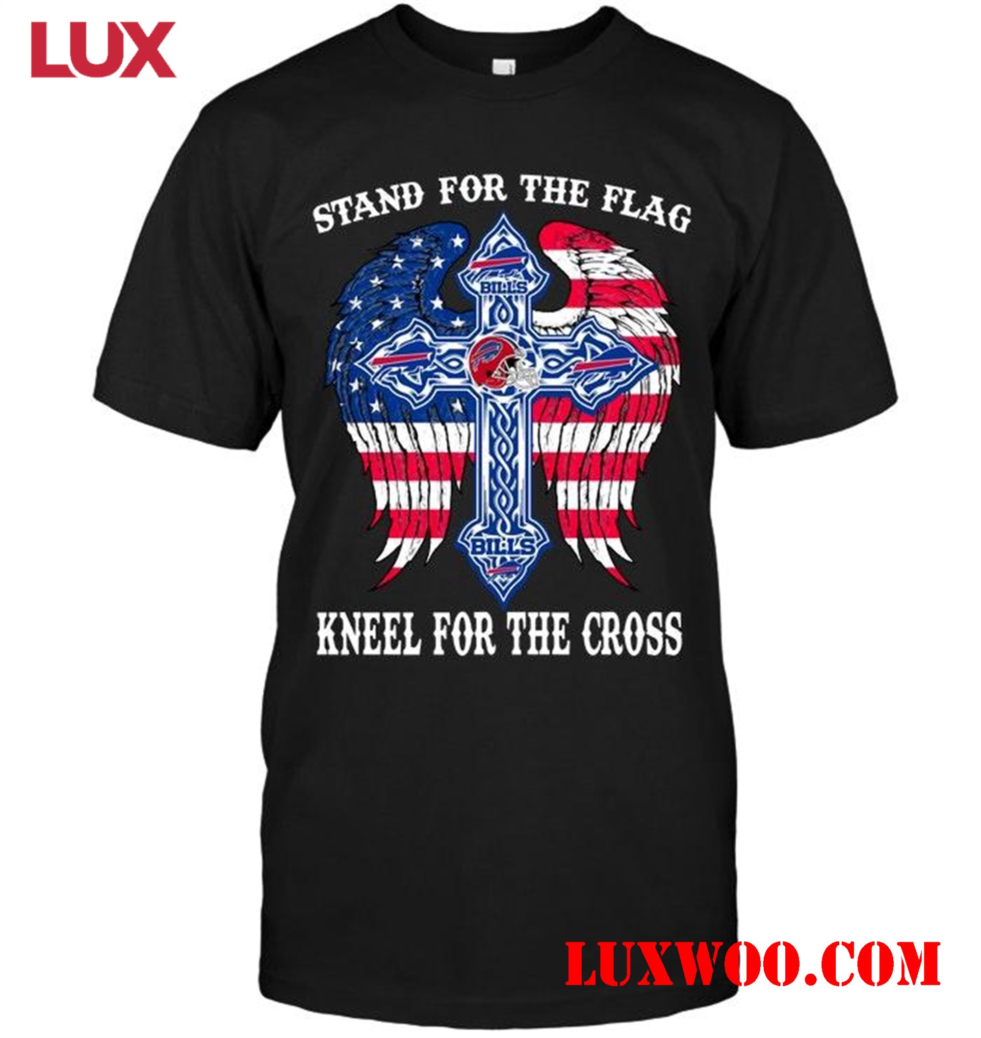 Nfl Buffalo Bills Stand For Flag Kneel For Cross Buffalo Bills Jesus Cross American Flag Wings Shirt 