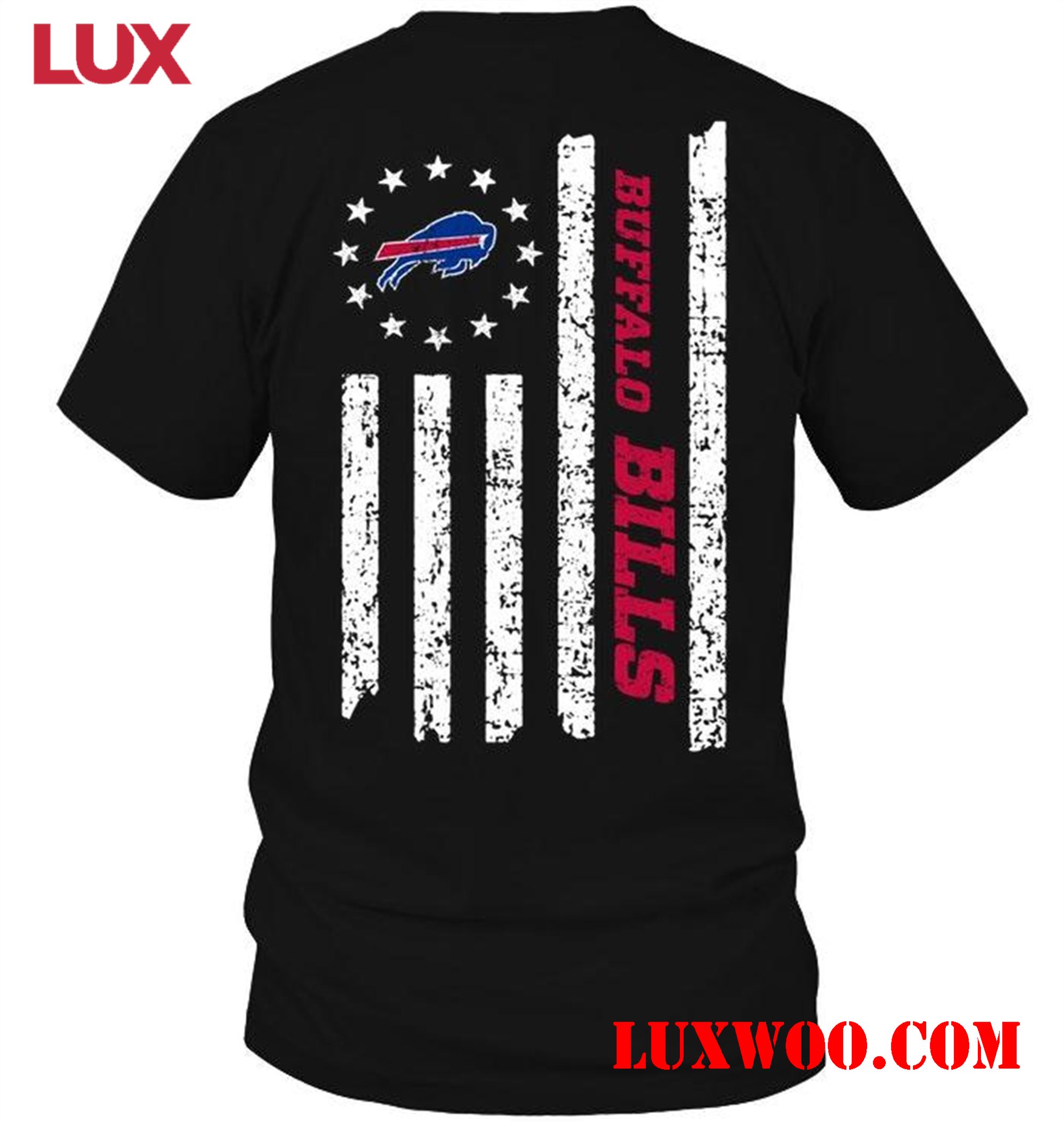 Nfl Buffalo Bills Star American Flag On Back Shirt 