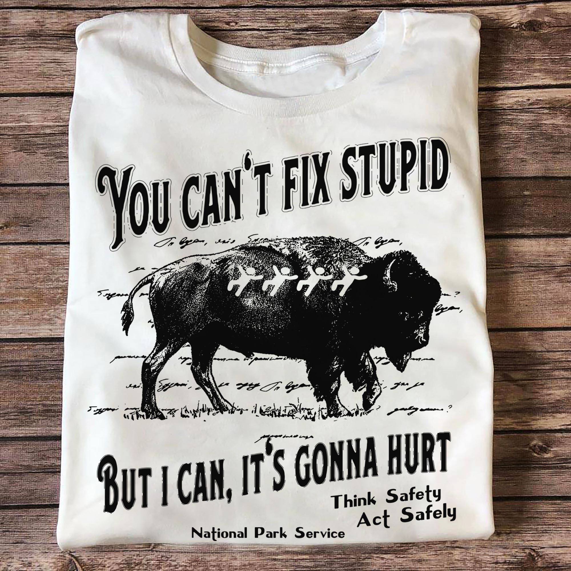 Special You Can't Fix Stupid But I Can It's Gonna Hurt Think Safety Act Safely National Park Service Shirt 
