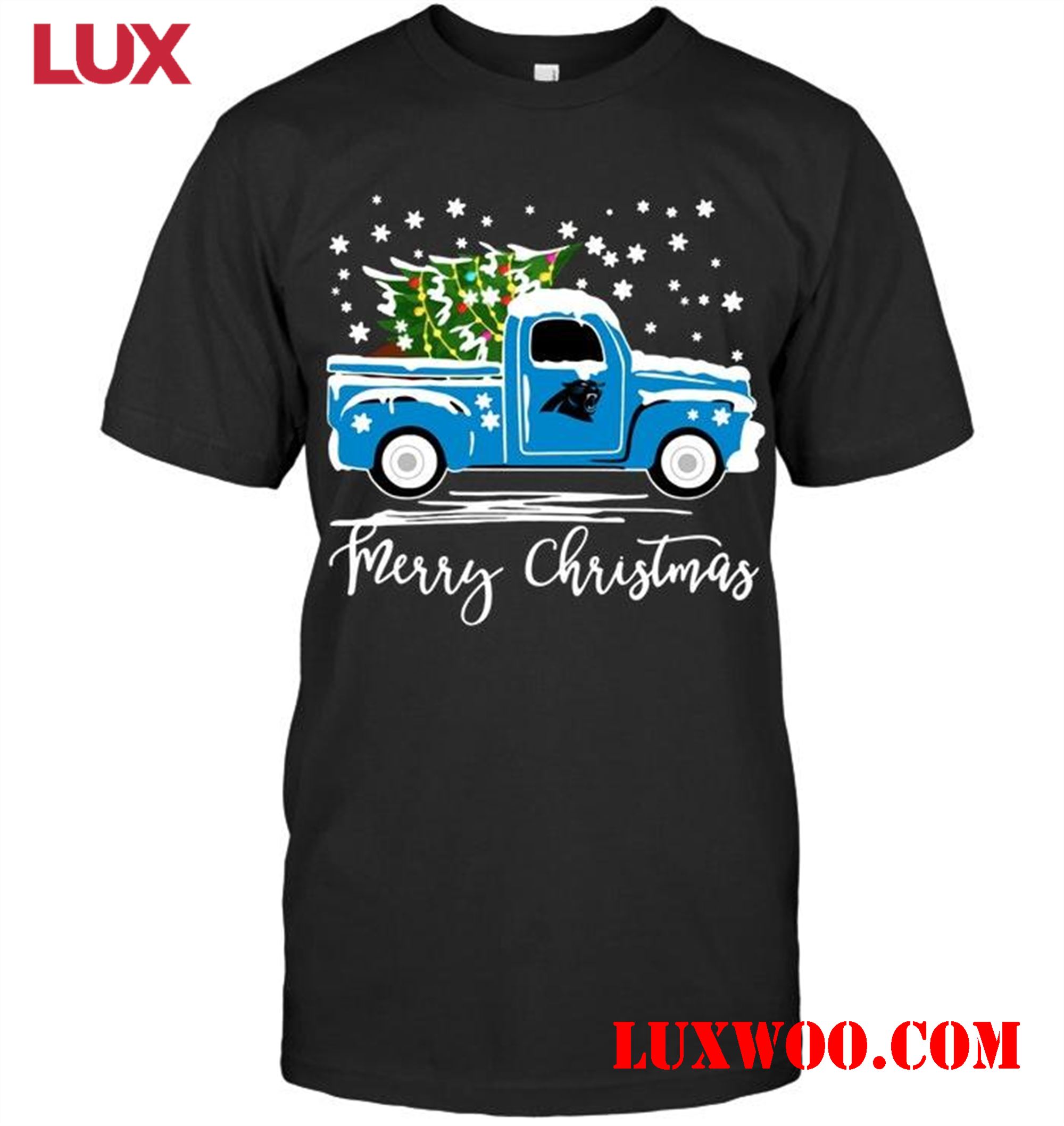 Nfl Carolina Panthers Merry Christmas Christmas Tree Truck T Shirt 