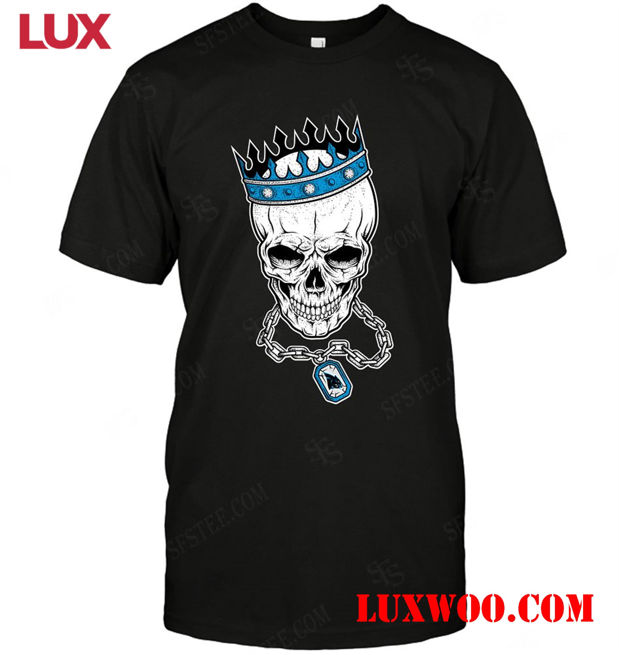 Nfl Carolina Panthers Skull Rock With Crown 