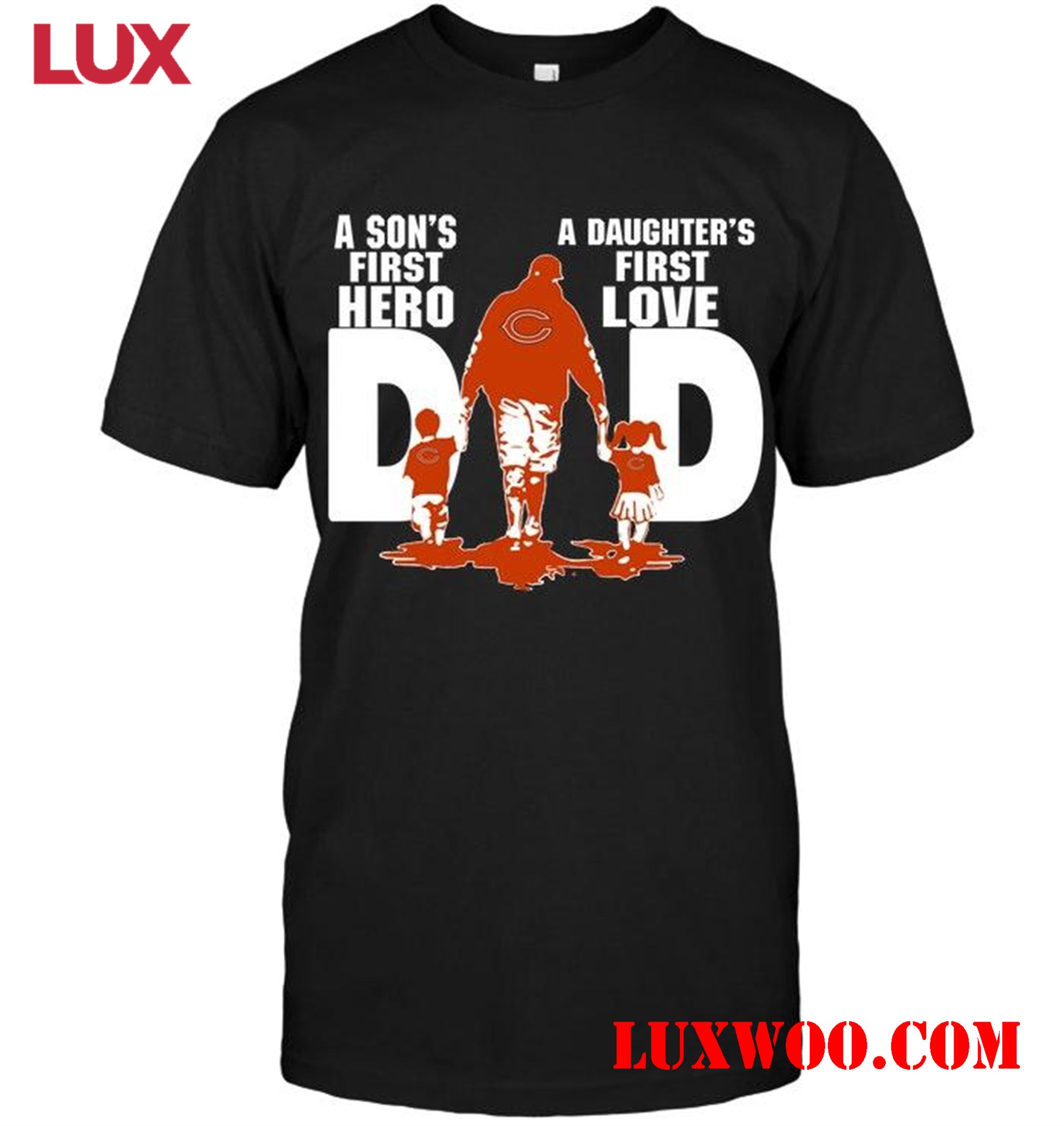 Nfl Chicago Bears Dad Sons First Hero Daughters First Love Shirt 