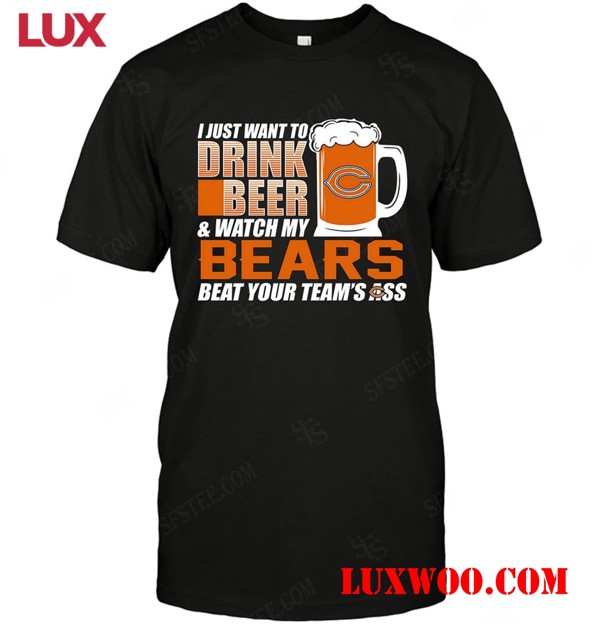 Nfl Chicago Bears I Just Want To Drink Beer 