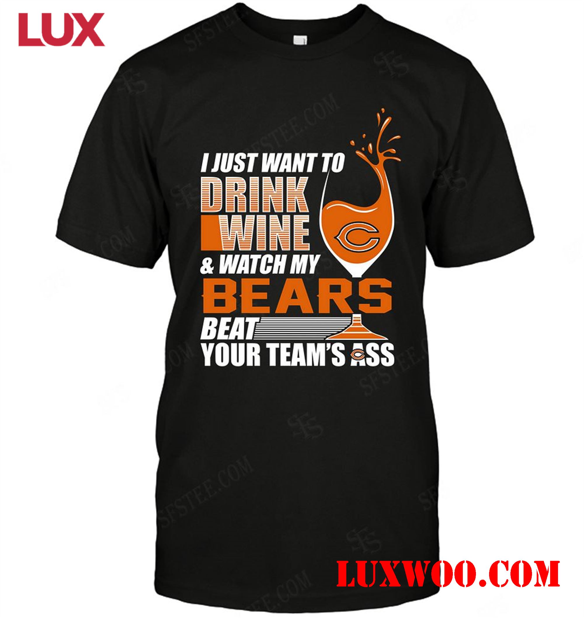 Nfl Chicago Bears I Just Want To Drink Wine 