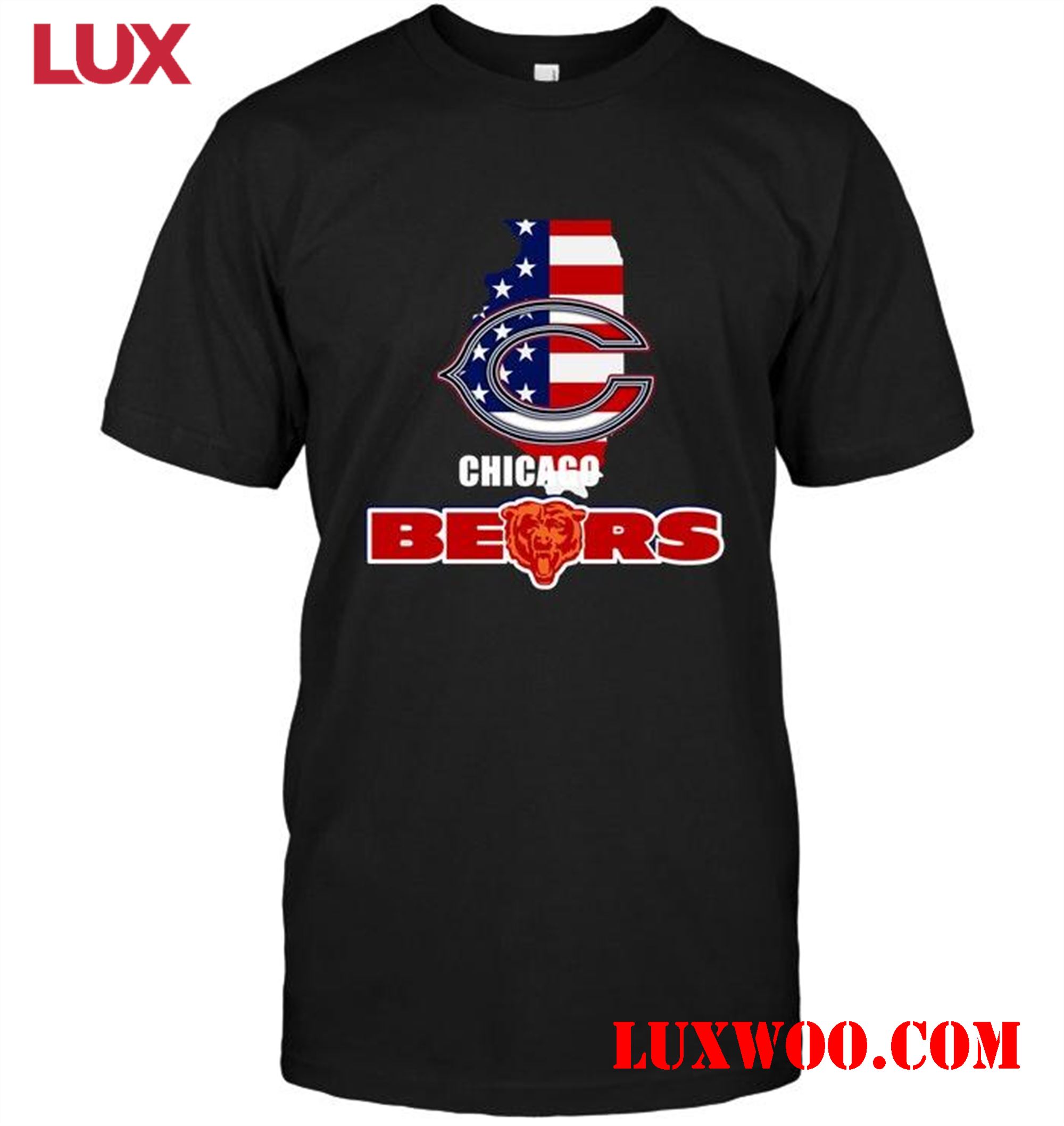 Nfl Chicago Bears Illinois 4th July Independence Day American Flag Shirt 