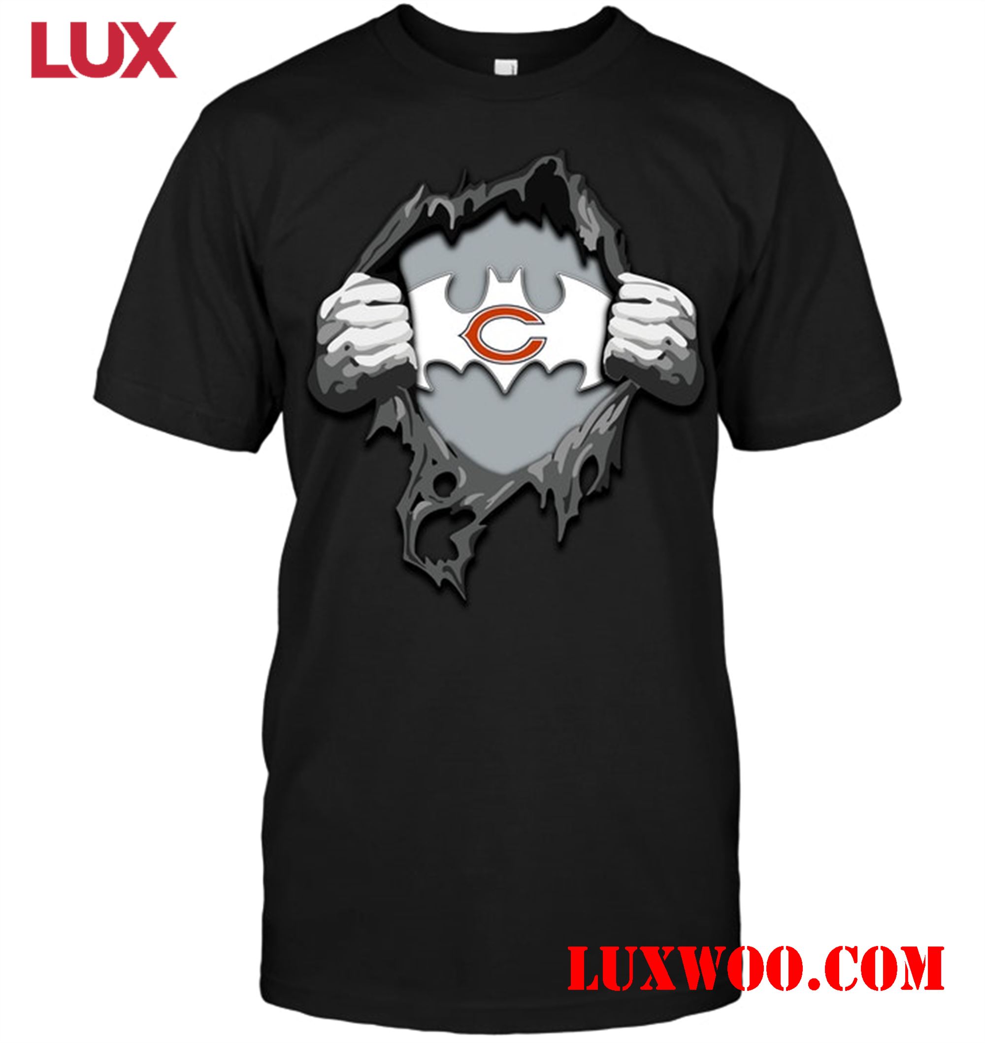 Nfl Chicago Bears Ripping Tearing Through Logo Batman 