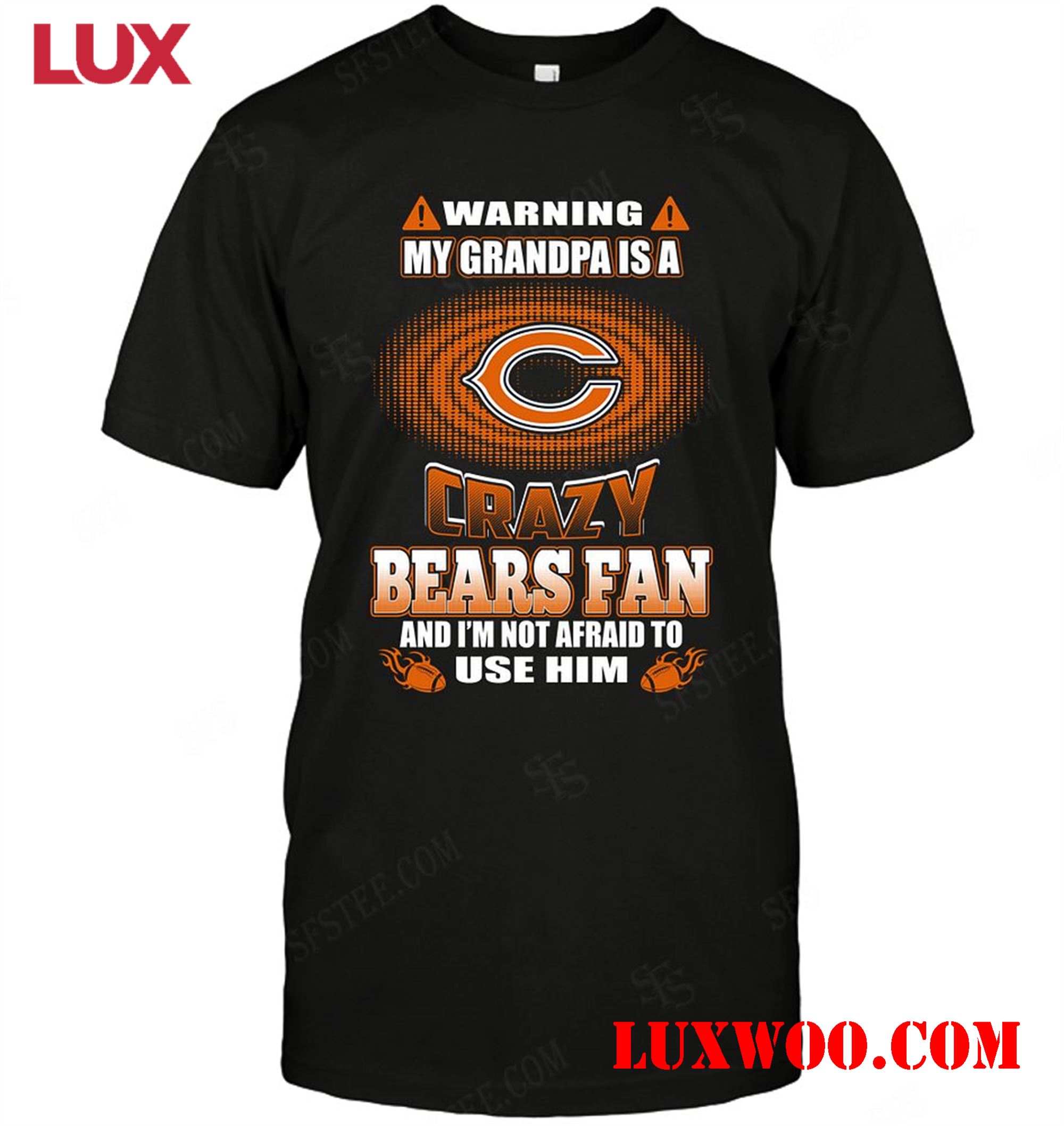 Nfl Chicago Bears Warning My Grandpa Crazy Fan 