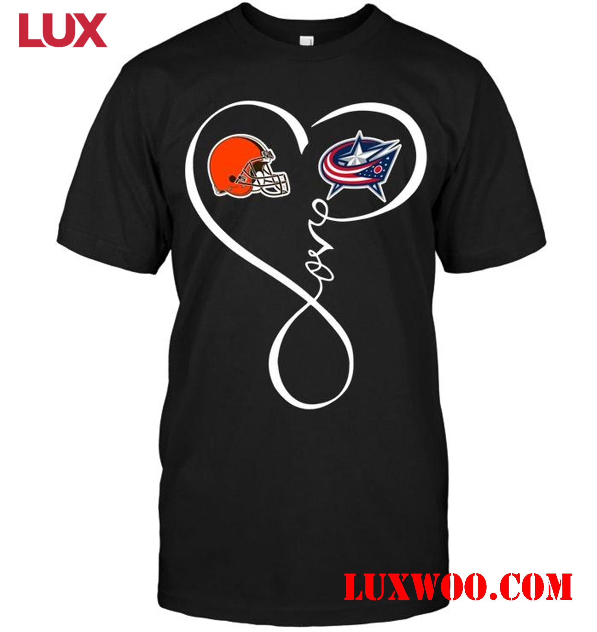 Nfl Cleveland Browns Columbus Blue Jackets Love Heart Shirt 