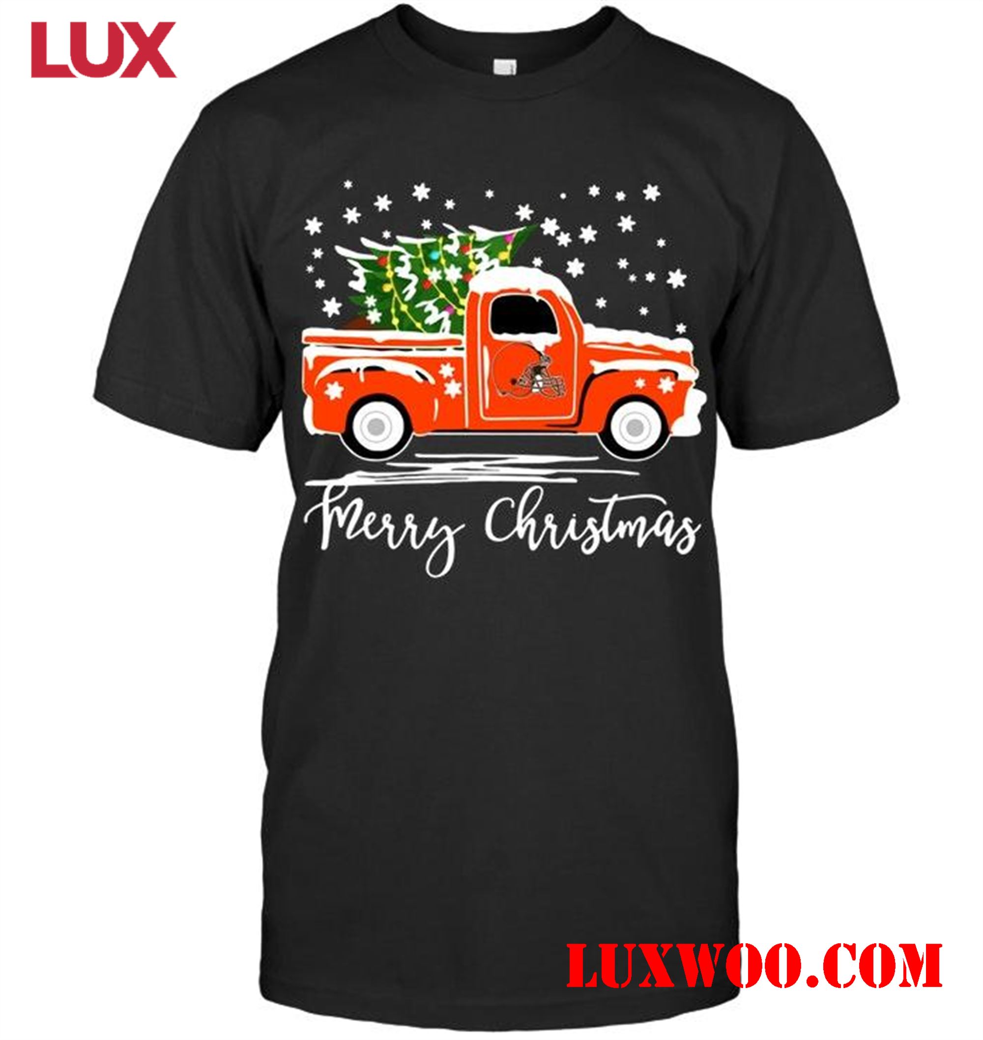 Nfl Cleveland Browns Merry Christmas Christmas Tree Truck T Shirt 