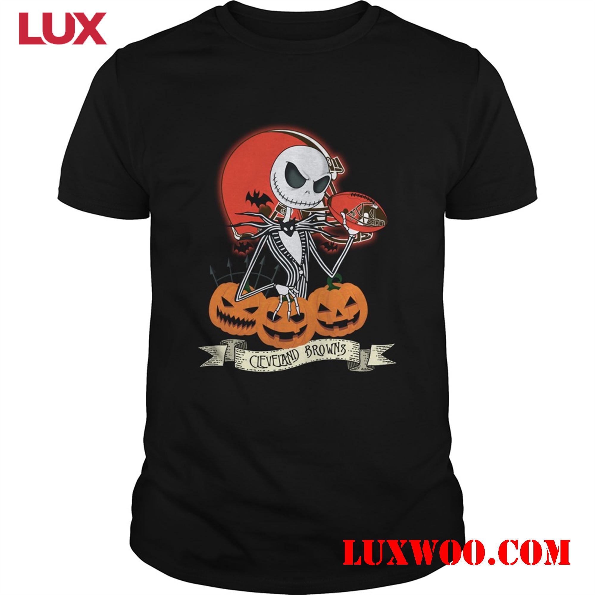 Nfl Cleveland Browns Nfl Halloween Cleveland Browns Jack Skellington Shirts 