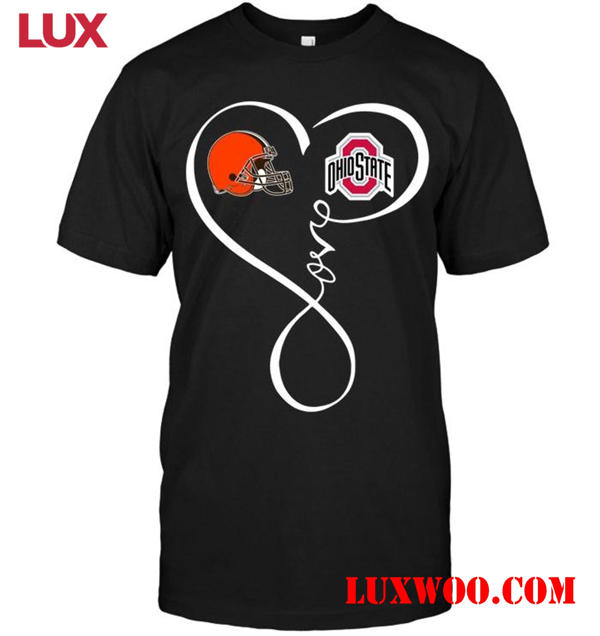 Nfl Cleveland Browns Ohio State Buckeyes Love Heart Shirt 