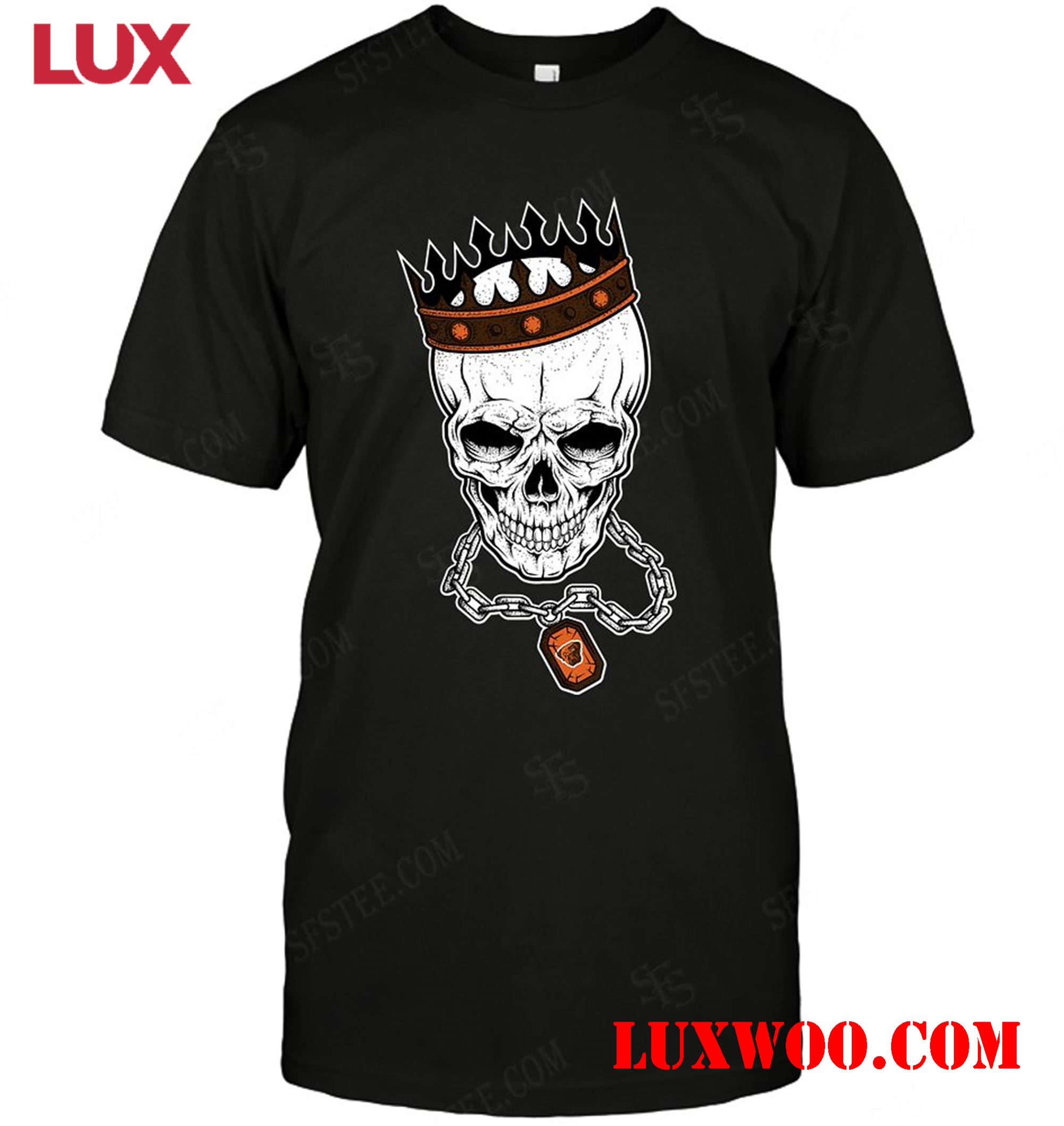 Nfl Cleveland Browns Skull Rock With Crown 