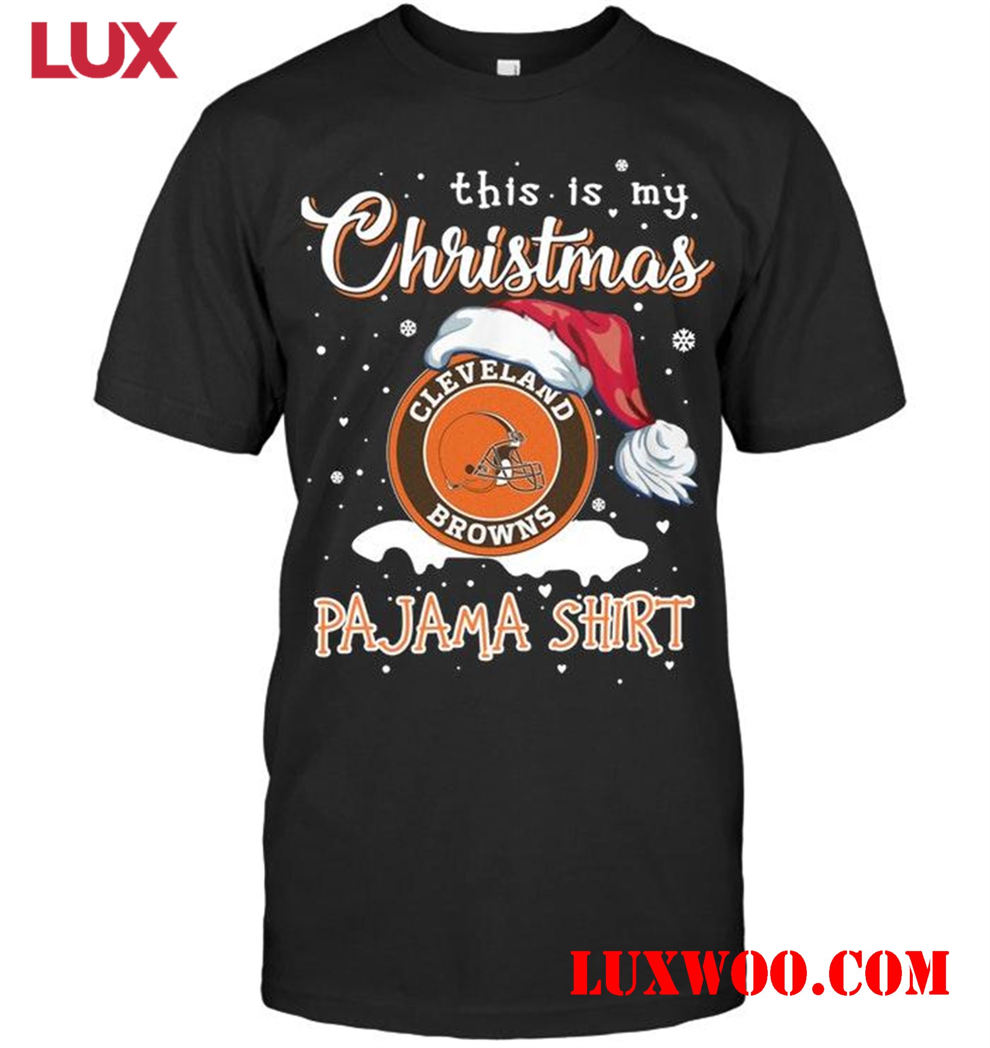 Nfl Cleveland Browns This Is My Christmas Cleveland Browns Pajama Shirt T  Shirt 