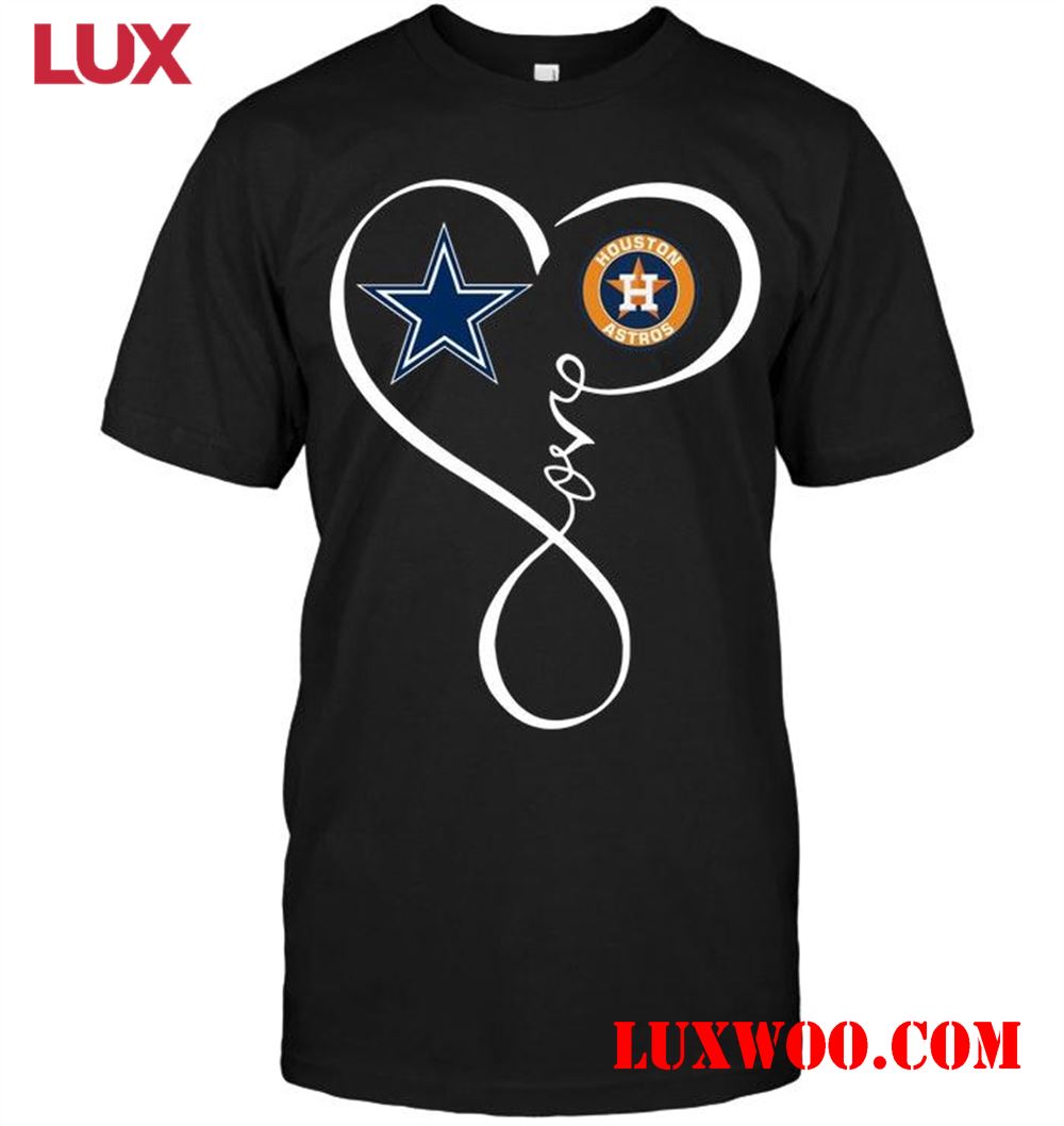 Nfl Dallas Cowboys Houston Astros Love Heart Shirt 