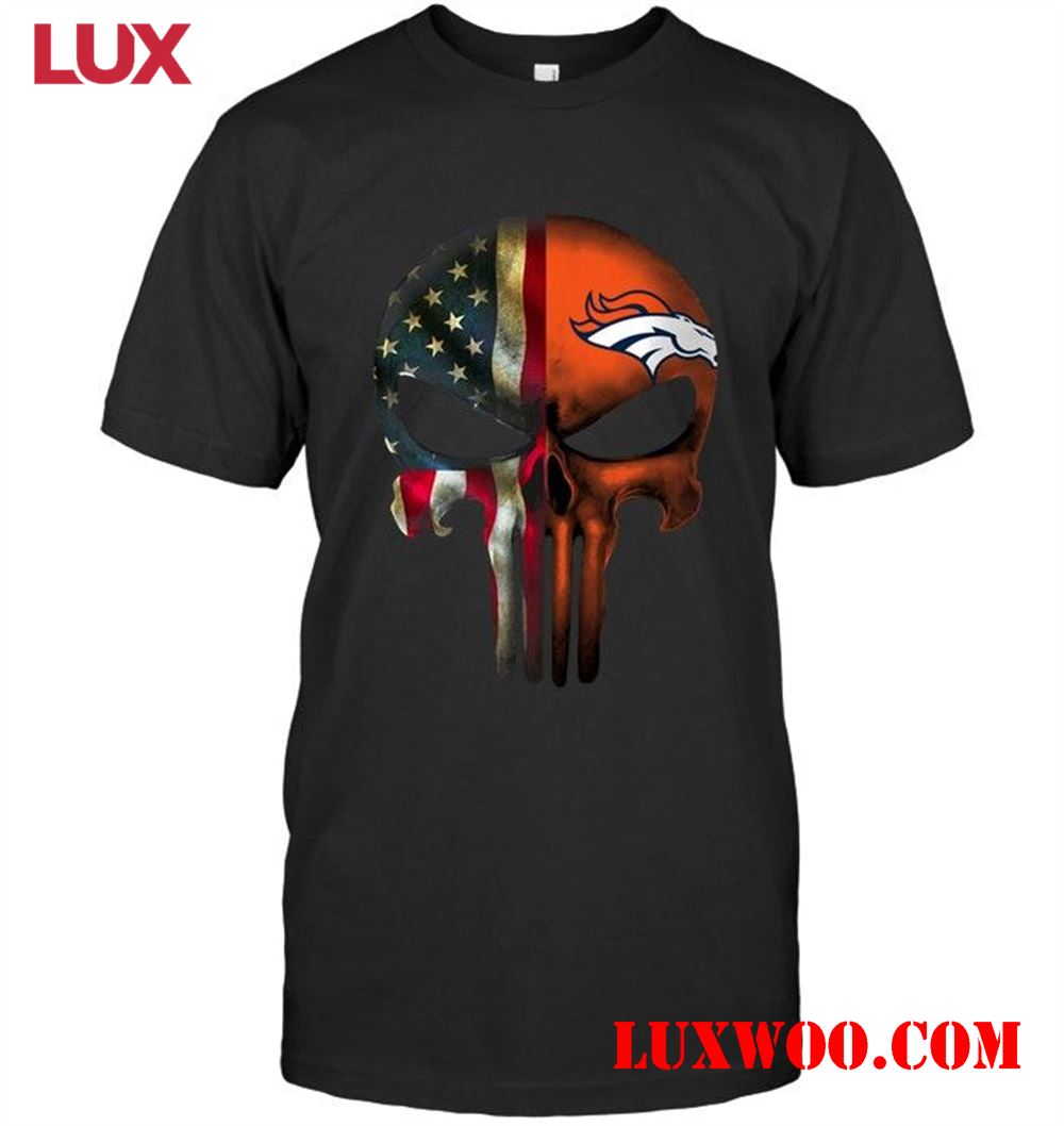 Nfl Denver Broncos Skull American Flag Shirt 