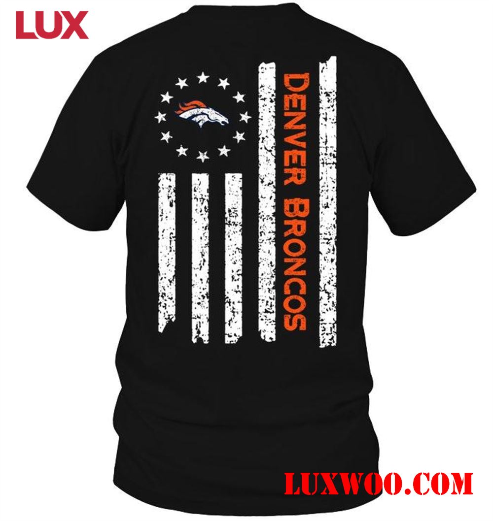 Nfl Denver Broncos Star American Flag On Back Shirt 