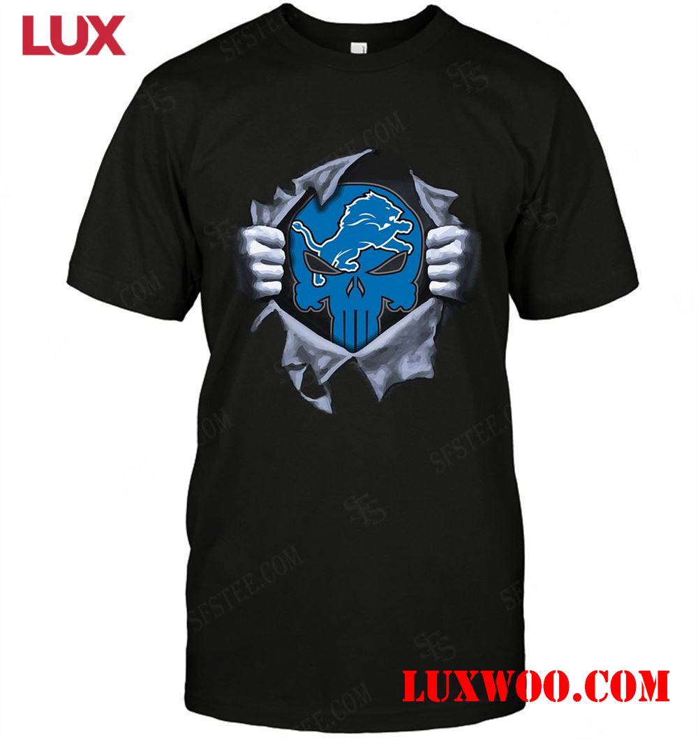 Nfl Detroit Lions Punisher Logo Dc Marvel Jersey Superhero Avenger 