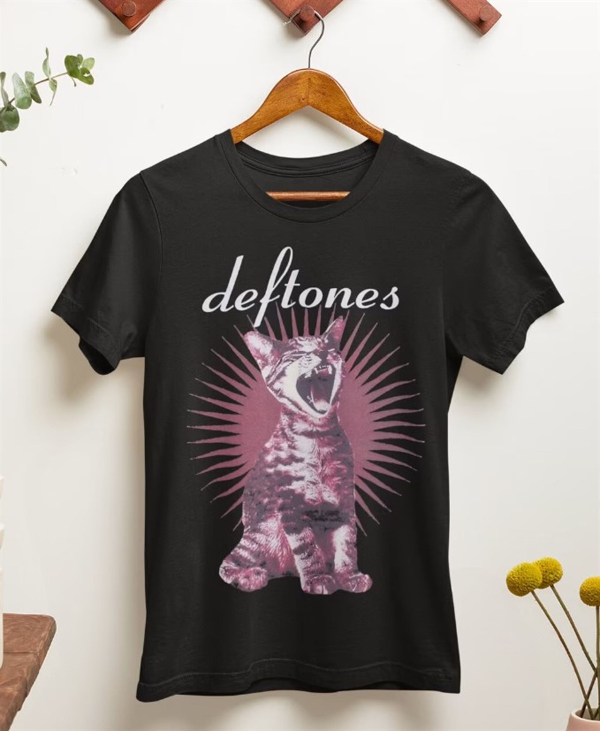 Deftones Tee Around The Fur T-shirt Cat Linus White Pony 