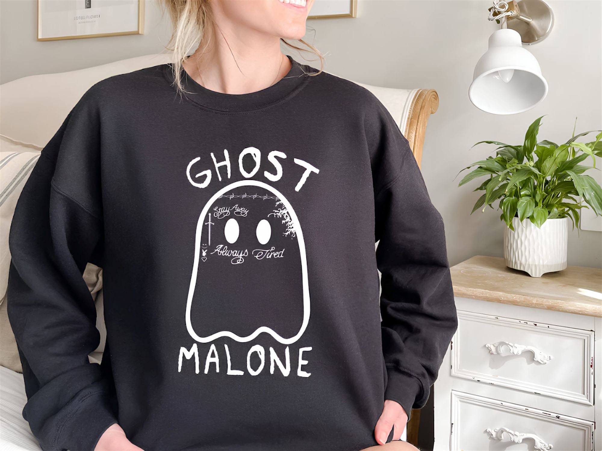 Ghost Malone Halloween Shirt Cute Ghost Shirt Funny Ghost Full Size Up To 5xl