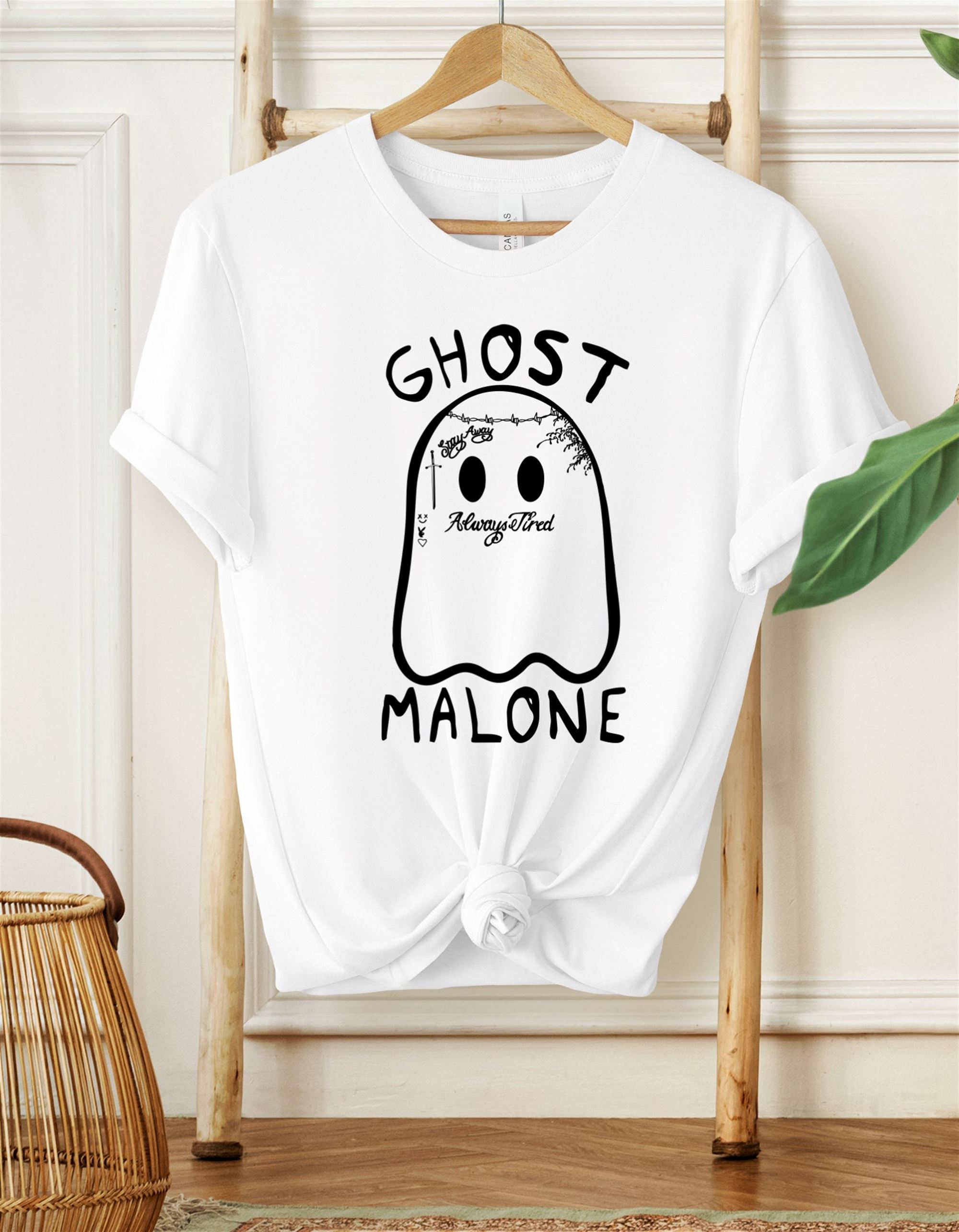 Ghost Malone Shirt Halloween Shirt Cute Ghost Shirt White Size Up To 5xl