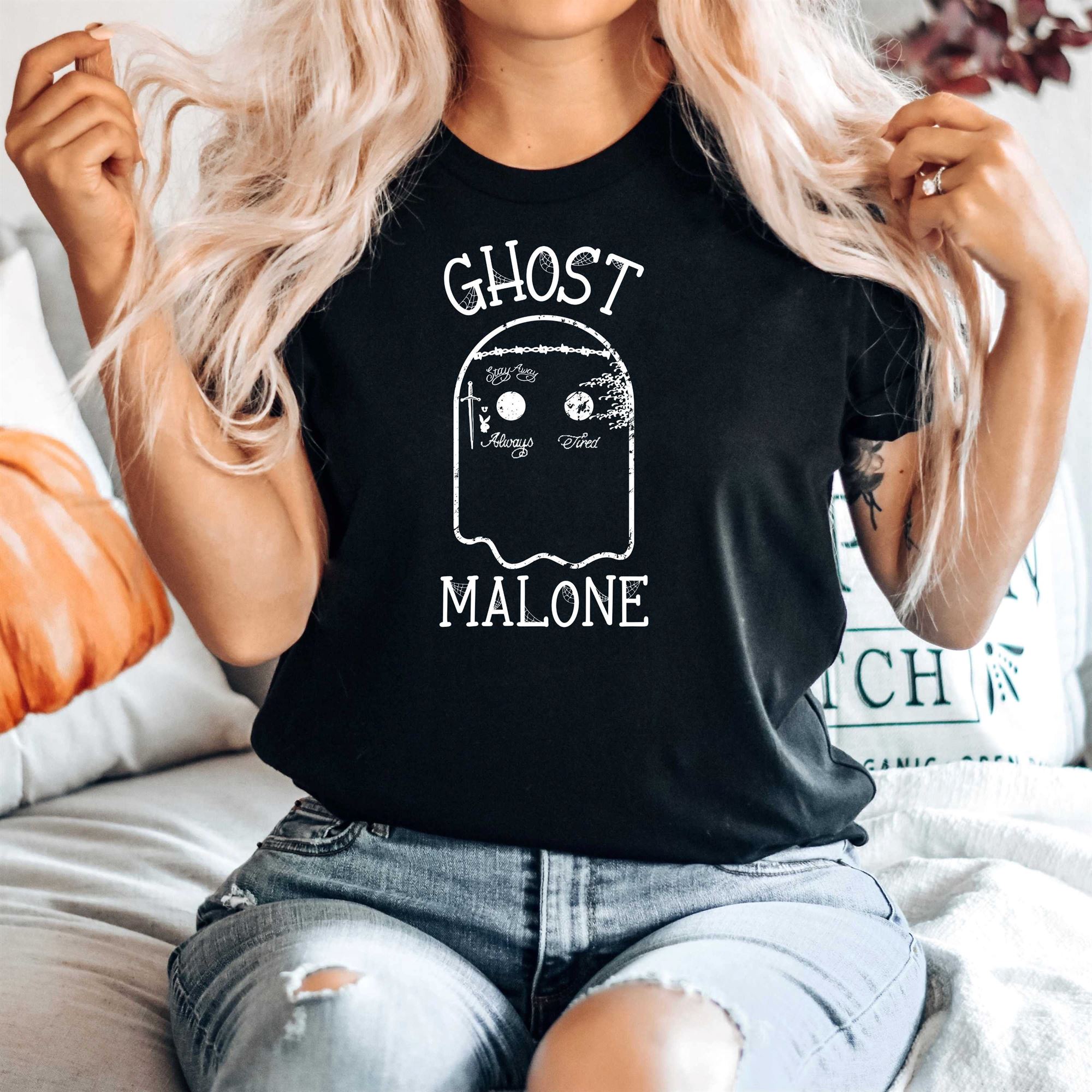 Ghost Malone Shirt Spooky Ghost Face Shirt For Men Women Black Shirt Size Up To 5xl
