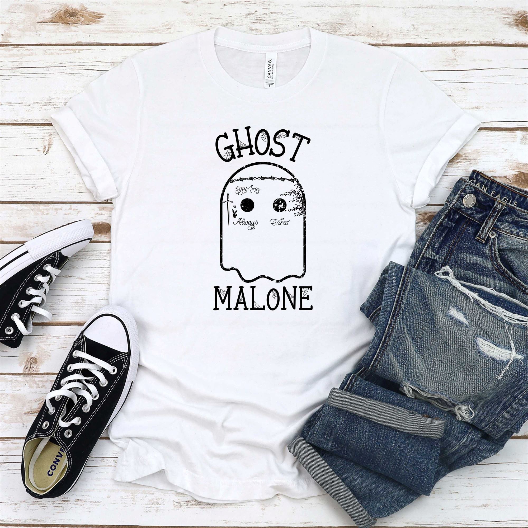 Ghost Malone Shirt Spooky Ghost Face Shirt For Men Women White Plus Size Up To 5xl
