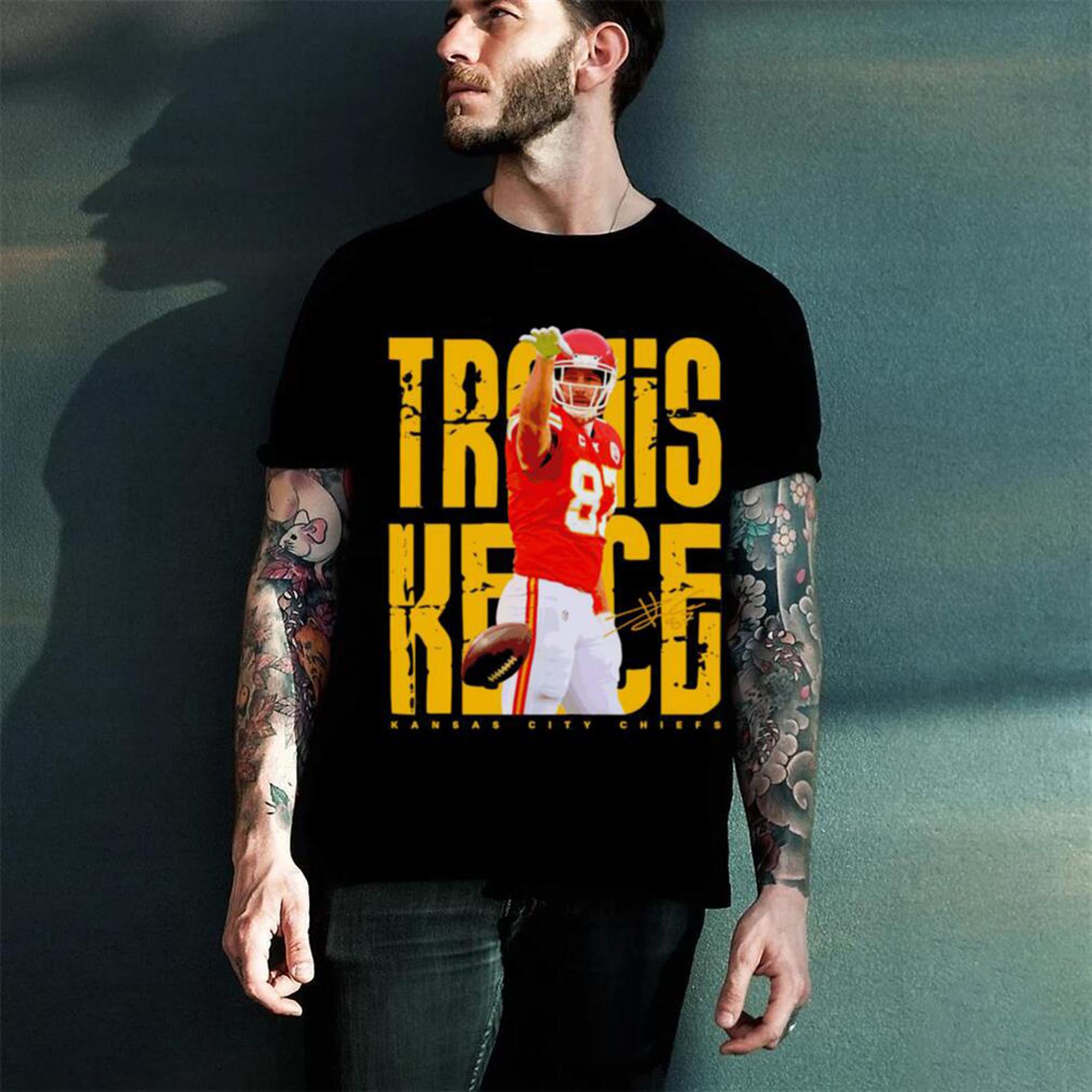 Travis Kelce Kansas City Chiefs Signature 2023 Plus Size Up To 5xl 