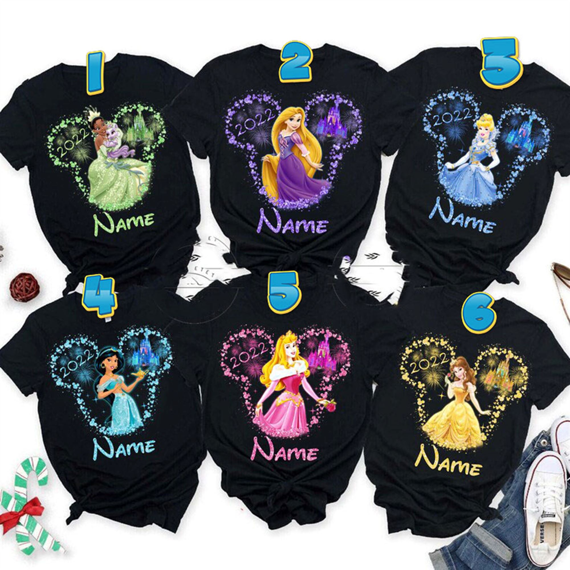 2023 Personalized Disney Princess Trip T Shirt For The Entire Household 