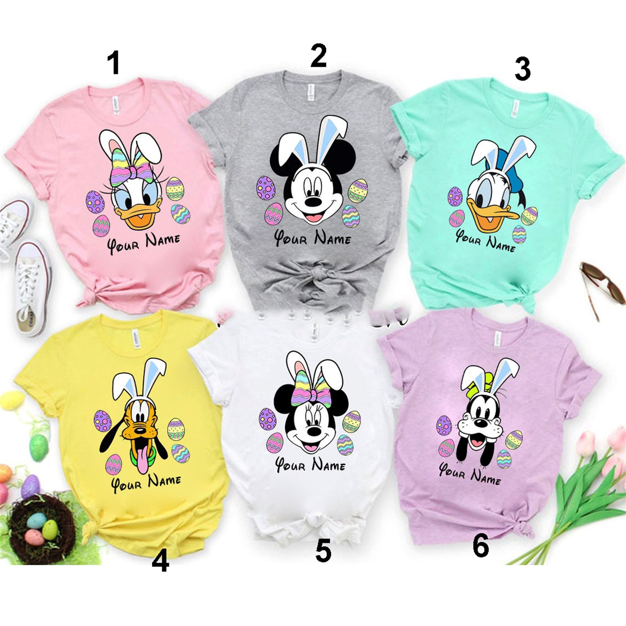 Custom Mickey Minnie Easter Disney Family Shirts 