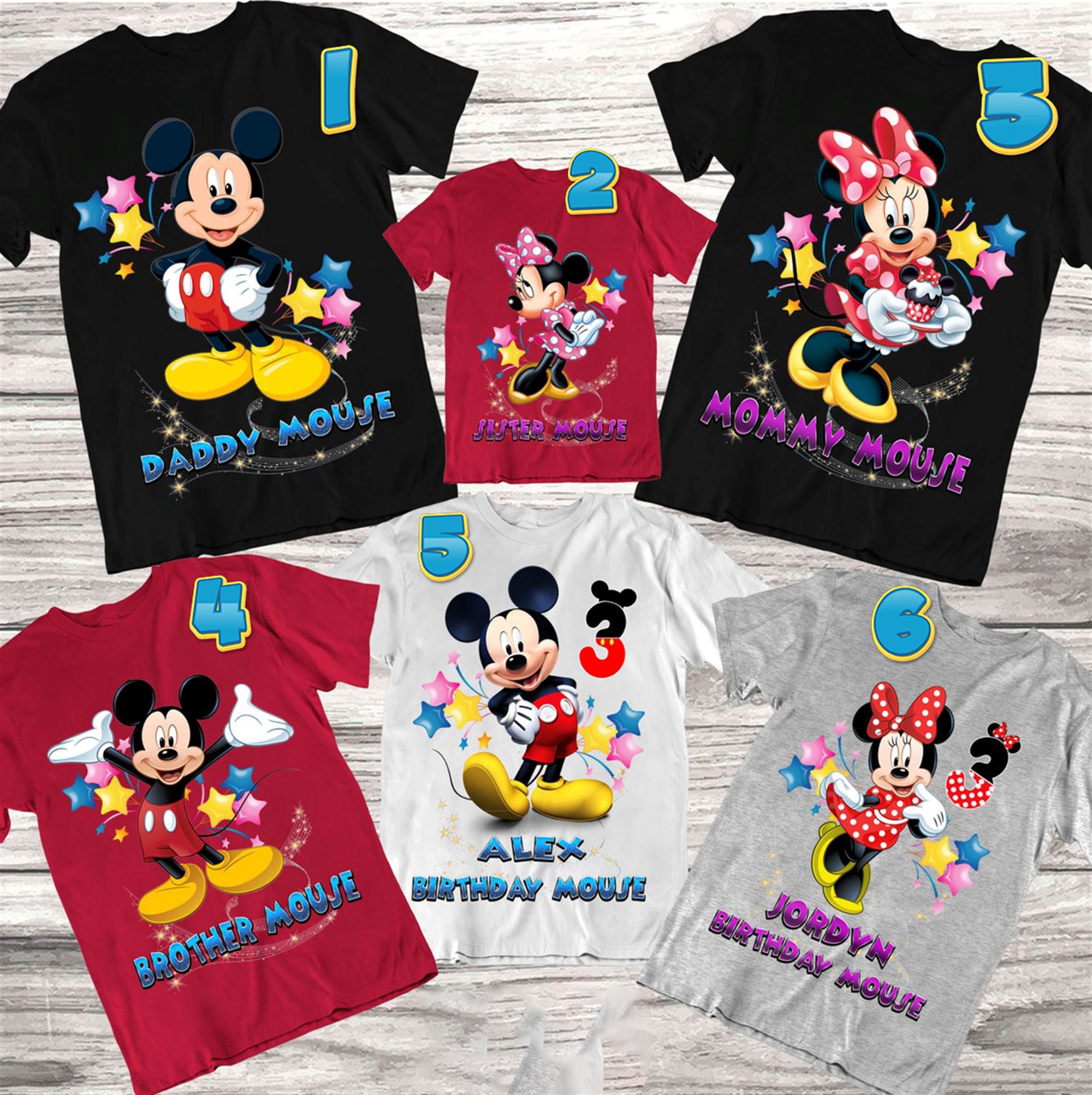 Customized Mickey Mouse Birthday Disney Family Tee Shirts 