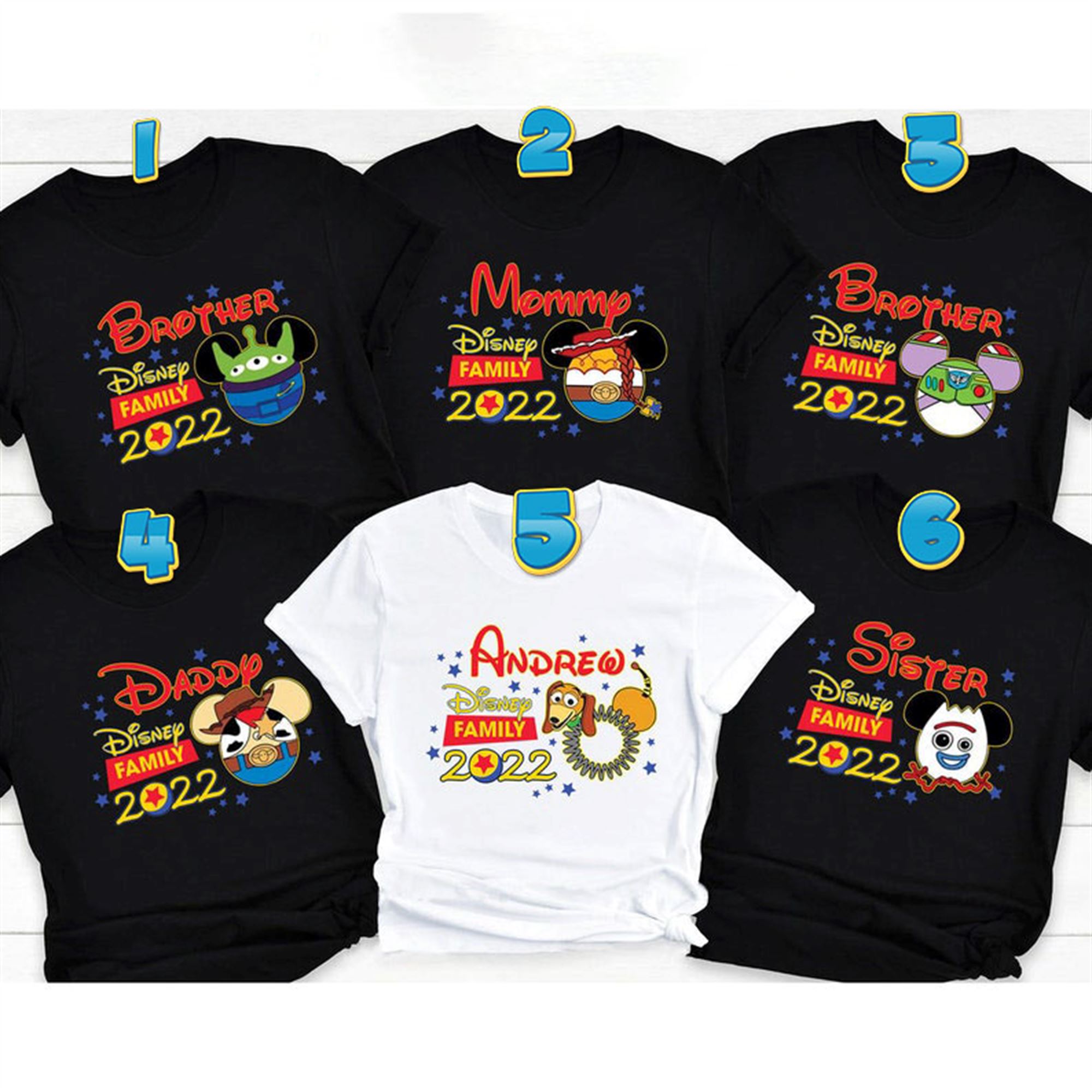 Customized Toy Tale Film Personality T Shirt With Mickey Ears For Disney Family 