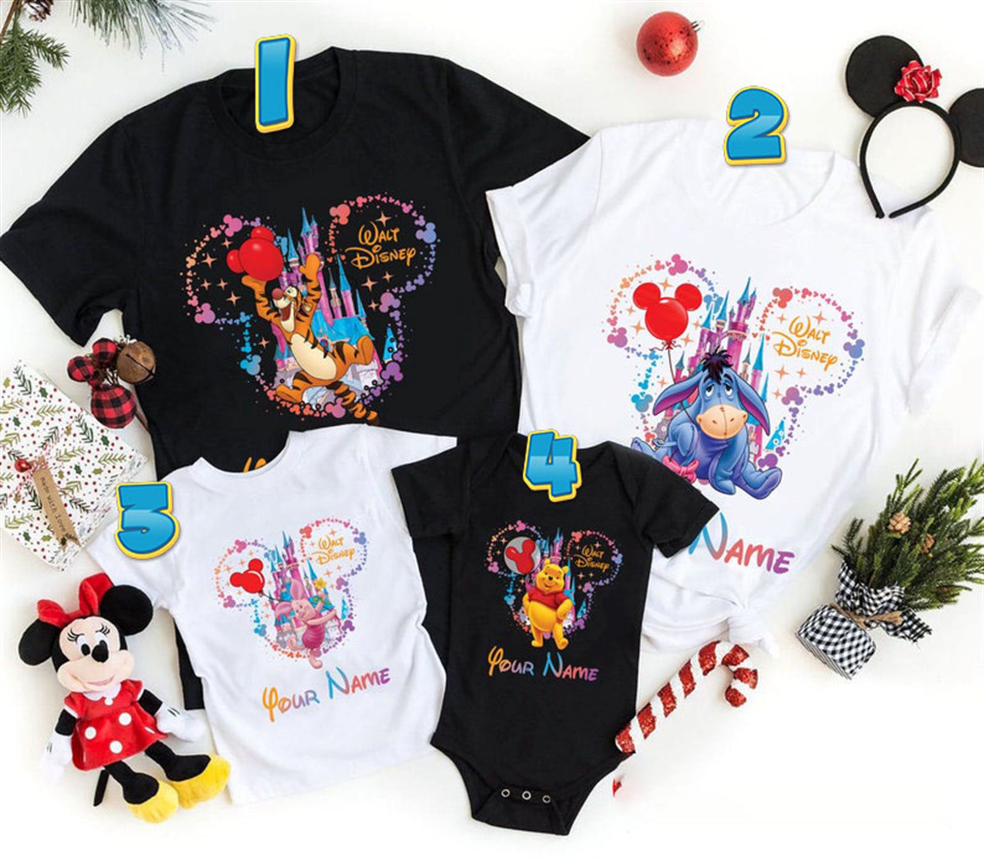 Disney Winnie The Pooh Mickey Balloon T-shirt Custom Disney Family Members Getaway 2022 Tee
