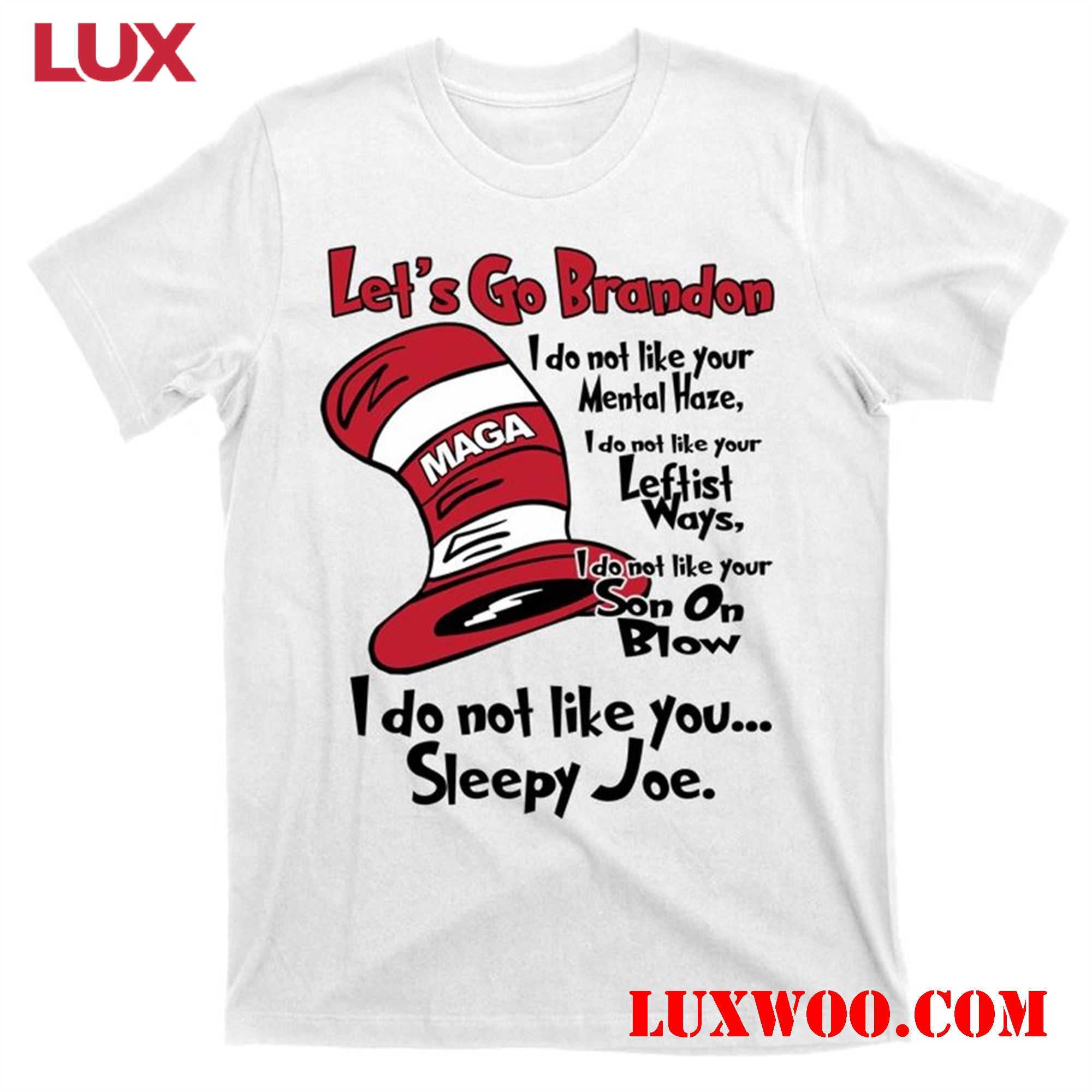 Get Your Chuckles With The Let's Go Brandon Cat In The Hat Maga Shirt