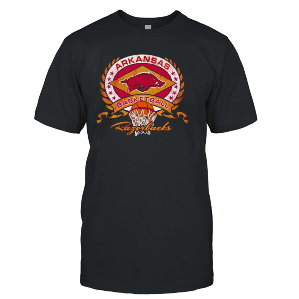 Interesting Arkansas Razorbacks Throwback Collegiate Basketball Shirt 