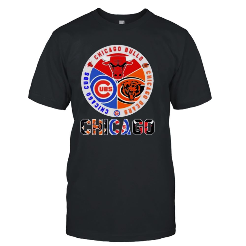 Special Chicago Bulls Chicago Bears And Chicago Cubs Logo Teams New Design Shirt 