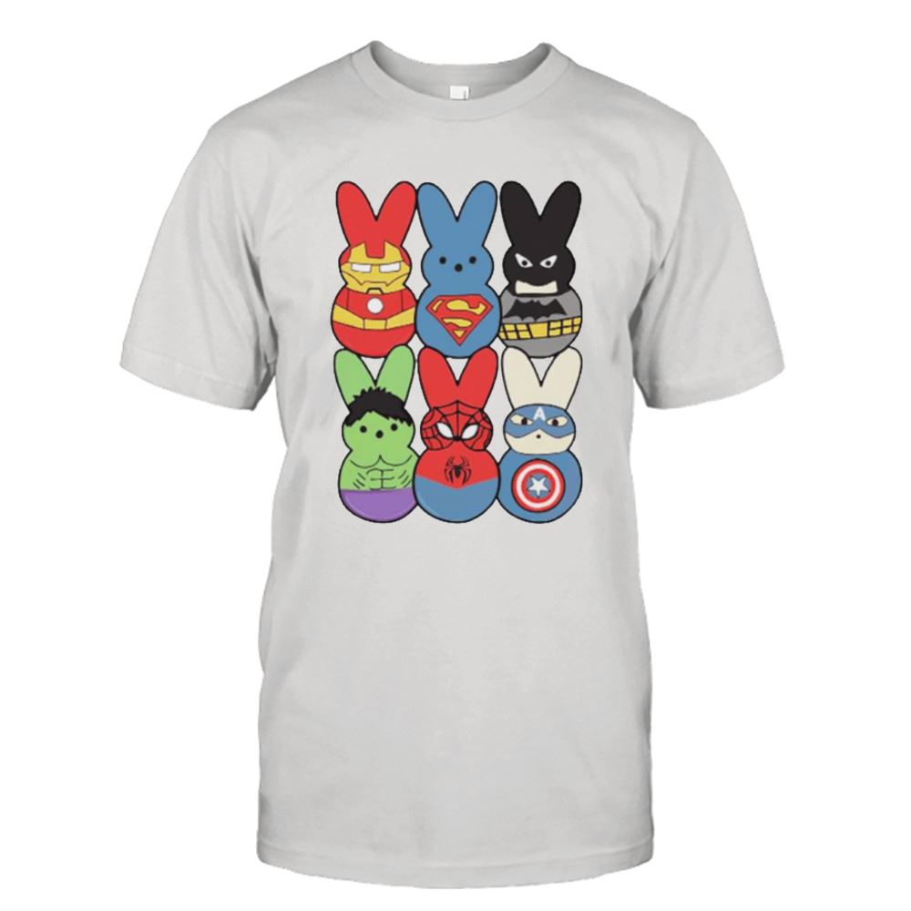 Interesting Easter Peeps Superheroes Movie Characters Bunny Shirt 