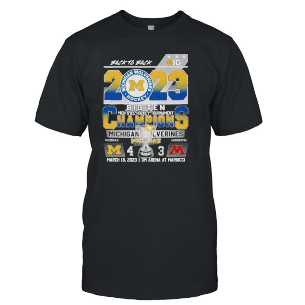Amazing Michigan Ice Hockey Back-2-back 2023 B1g Tournament Champions Shirt 