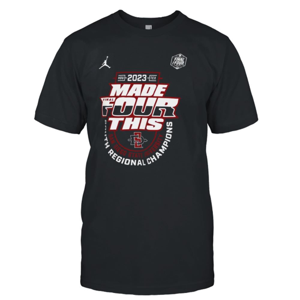 Awesome San Diego State Aztecs 2023 Ncaa Mens Basketball Tournament March Madness Final Four Regional Champions Locker Room T-shirt 