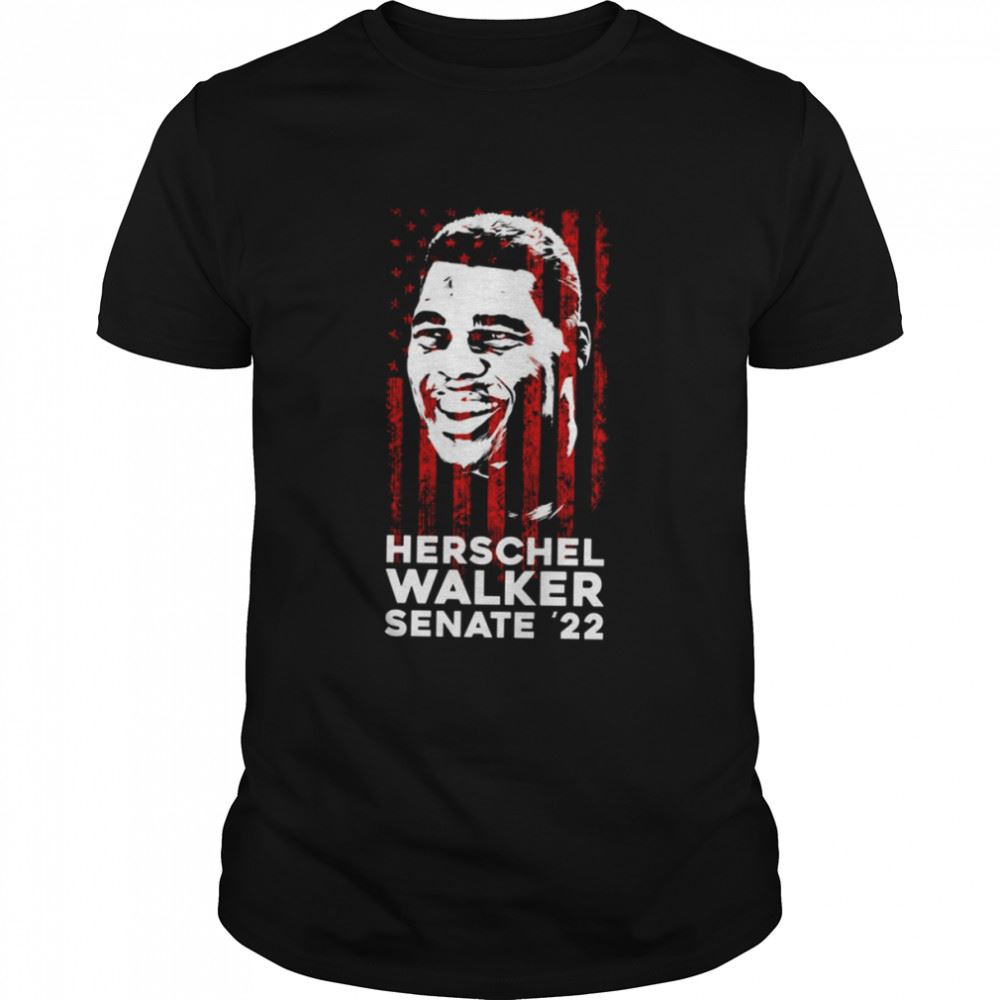 High Quality American Flag Art Herschel Walker Senate 22 Shirt 