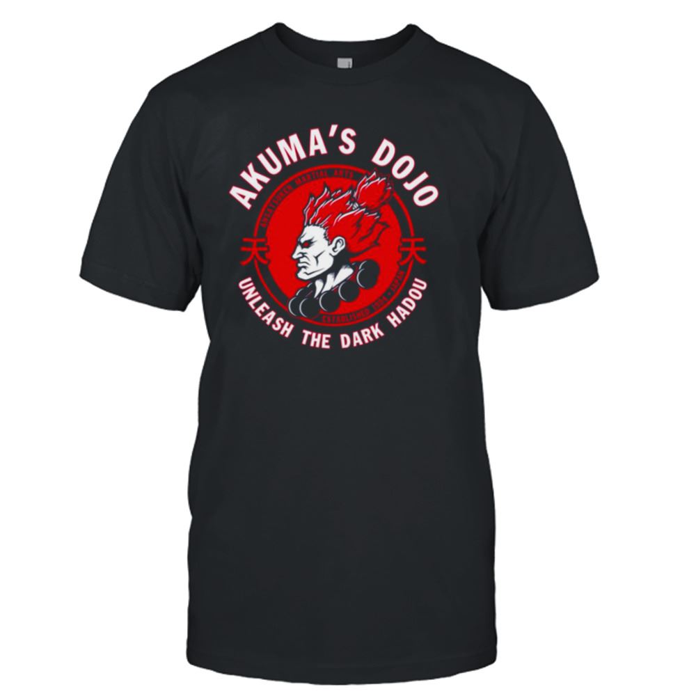 Interesting Demon Dojo Akuma Street Fighter Round Logo Shirt 