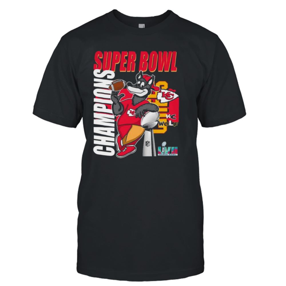 Promotions Kc Wolf Mascot Kansas City Chiefs Super Bowl Lvii Champions 2023 Shirt 