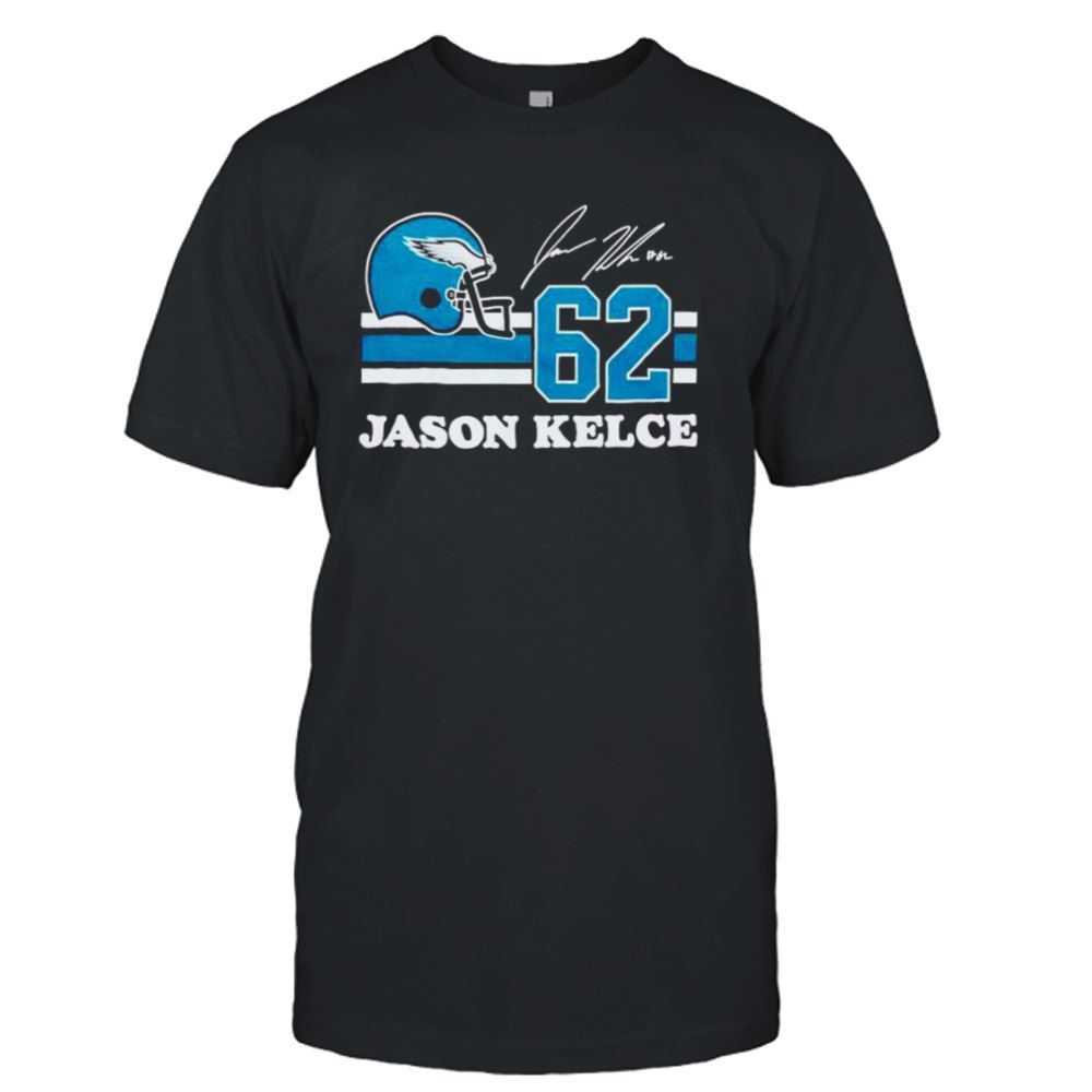 Special Philadelphia Eagles Jason Kelce 62 Helmet And Signature Shirt 