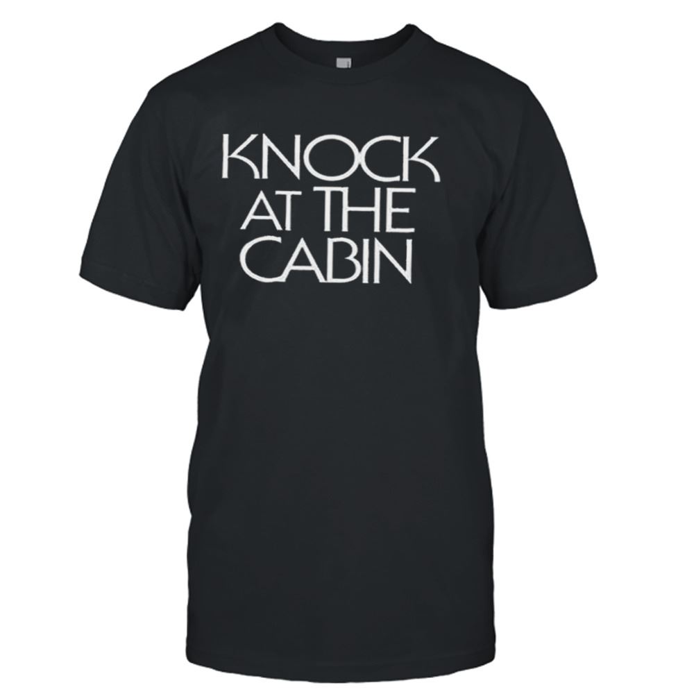 Gifts White Typography Knock At The Cabin Logo Shirt 
